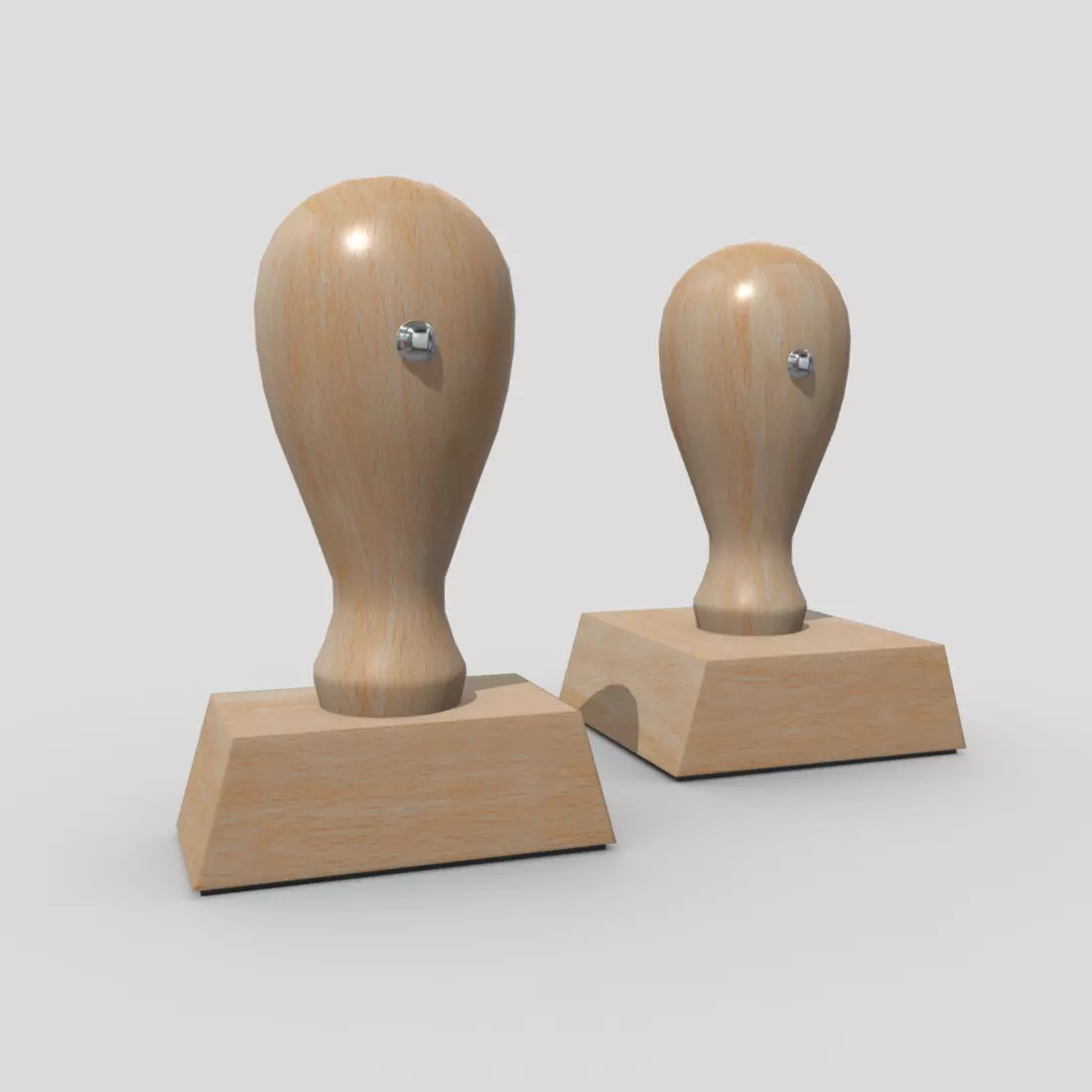 Rubber Stamp Low-poly 3D model_0