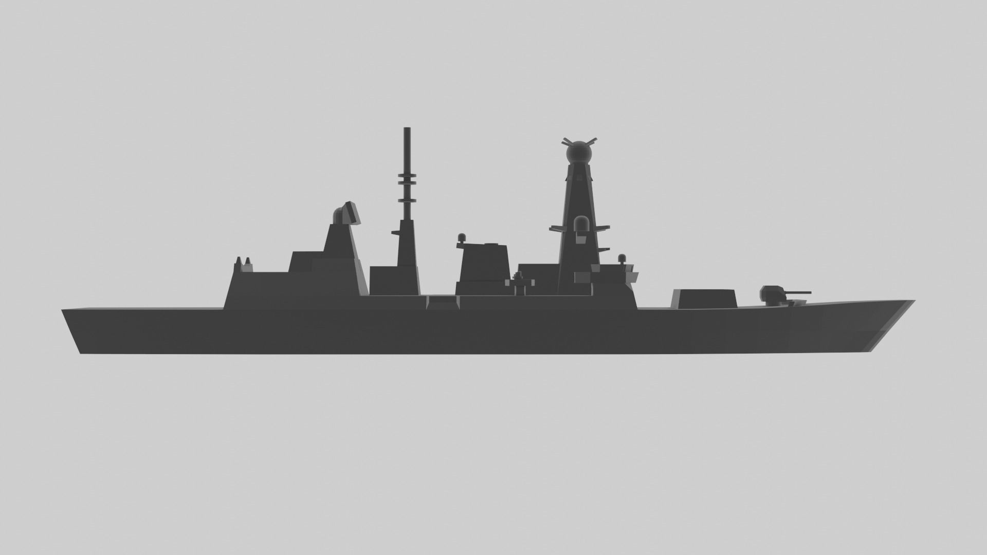 HMS Daring D32 - Model for small scale printing 3D print model_5