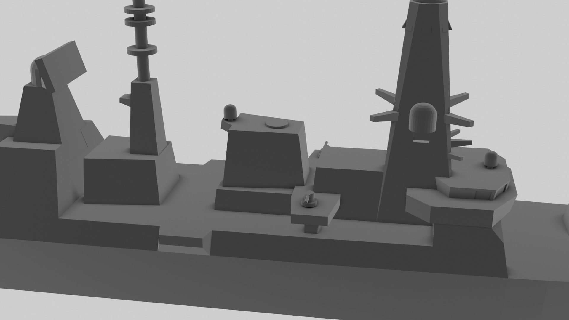 HMS Daring D32 - Model for small scale printing 3D print model_3