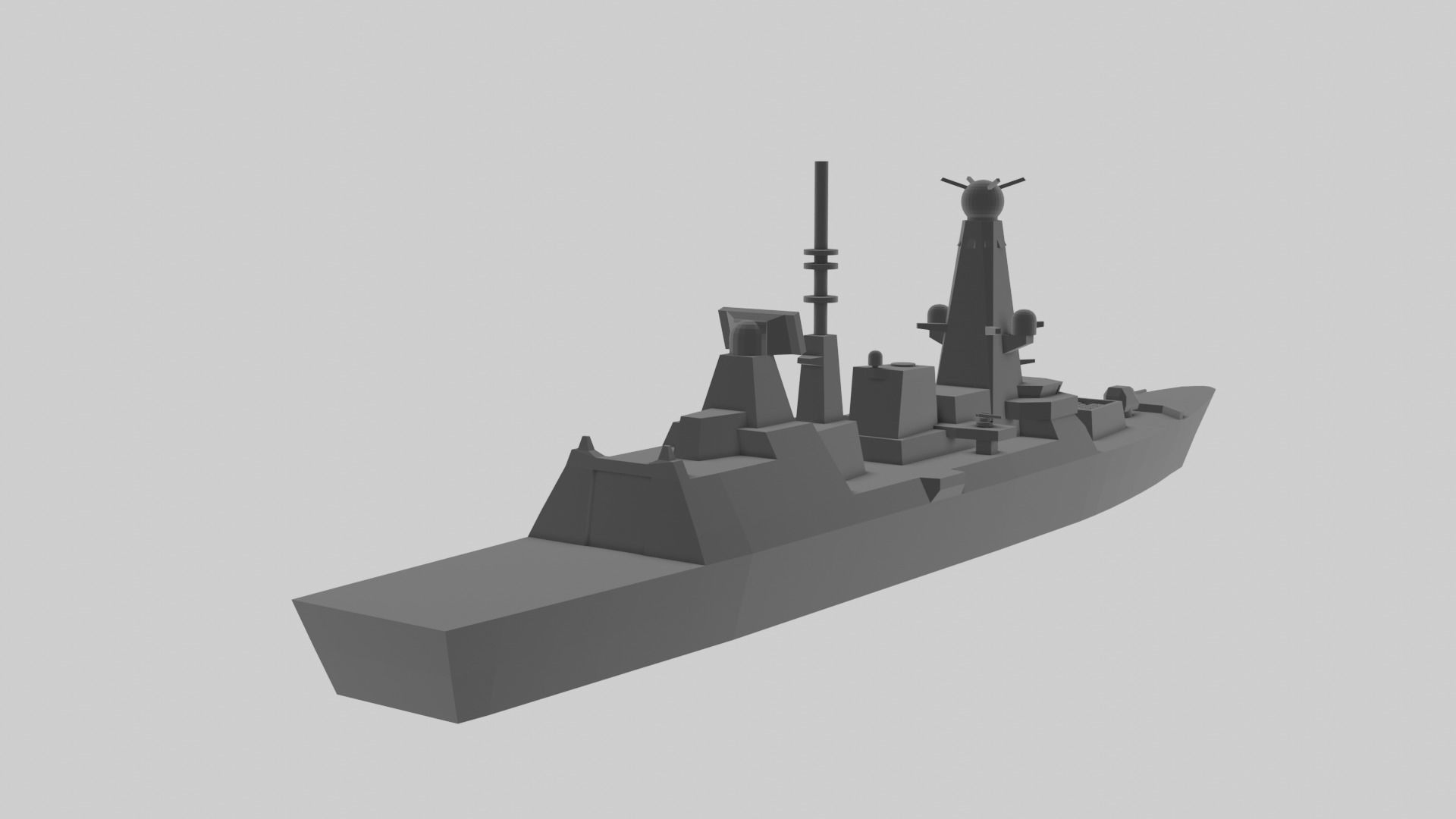 HMS Daring D32 - Model for small scale printing 3D print model_2
