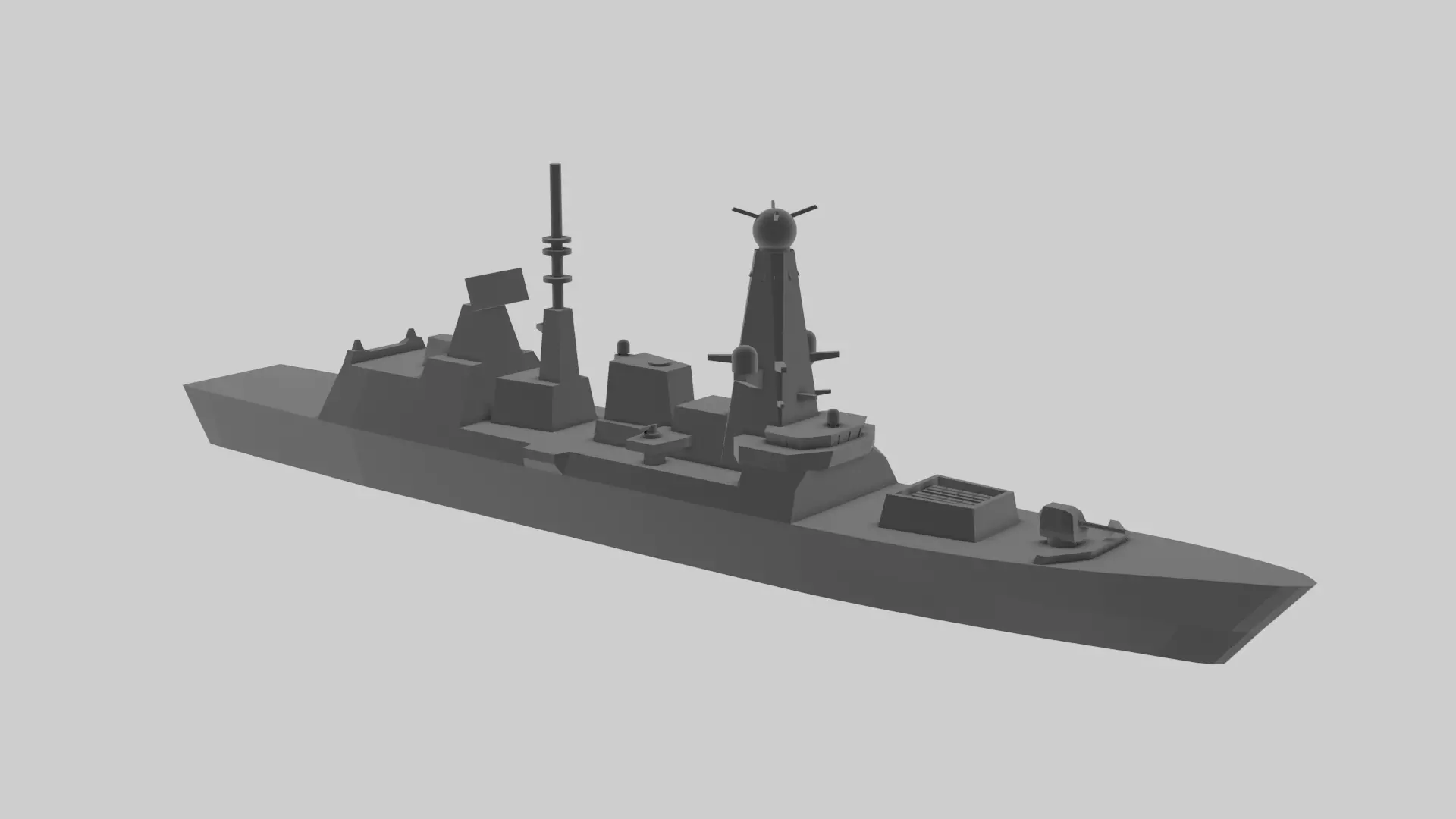 HMS Daring D32 - Model for small scale printing 3D print model_0