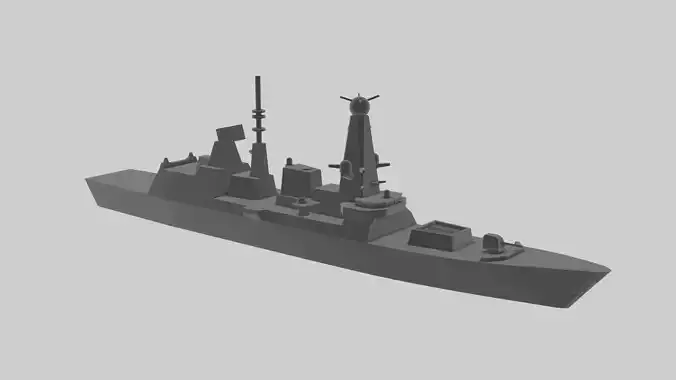 HMS Daring D32 - Model for small scale printing 3D print model