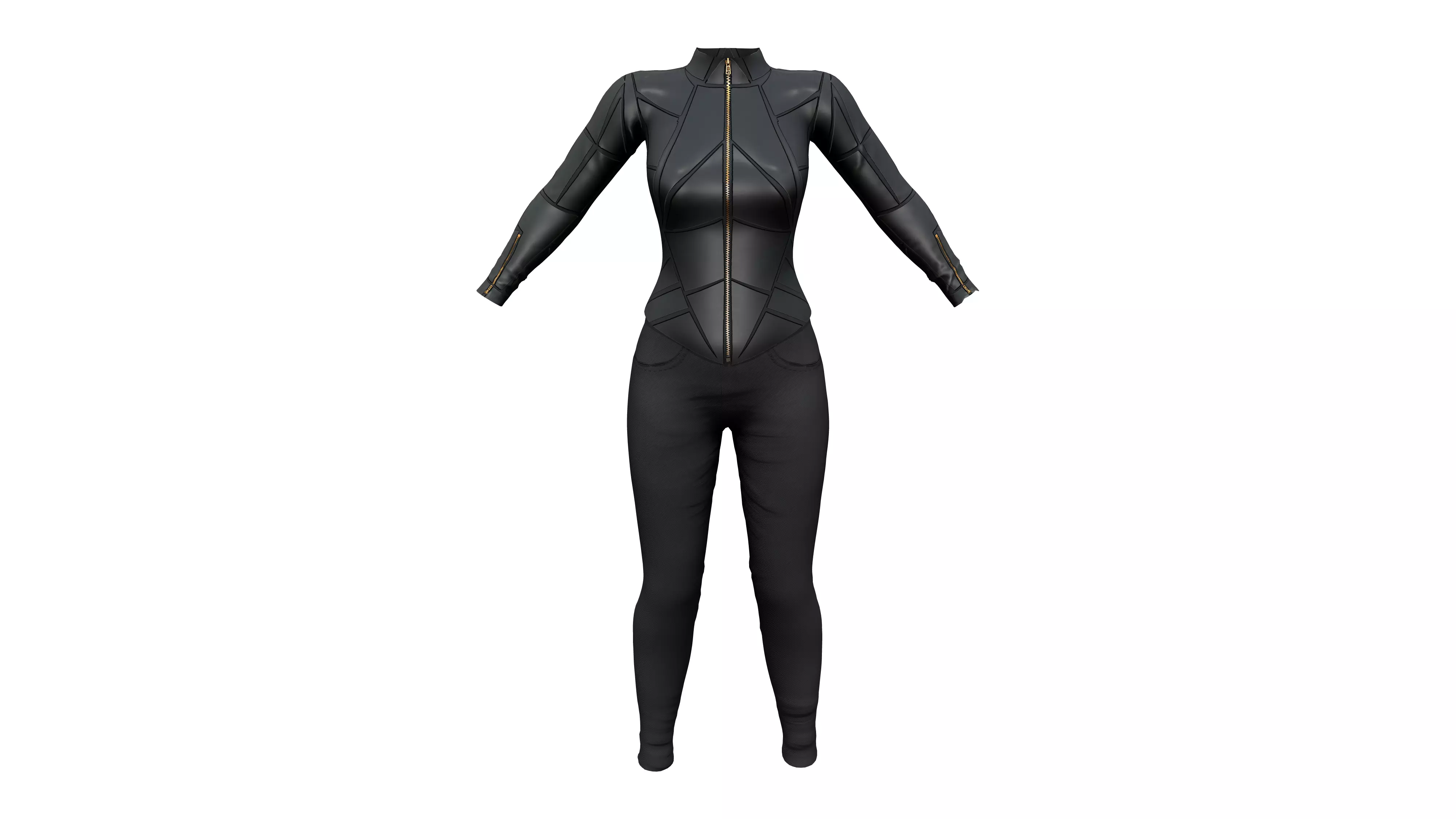 Geometric Patterns Futuristic Outfit Low-poly 3D model_0