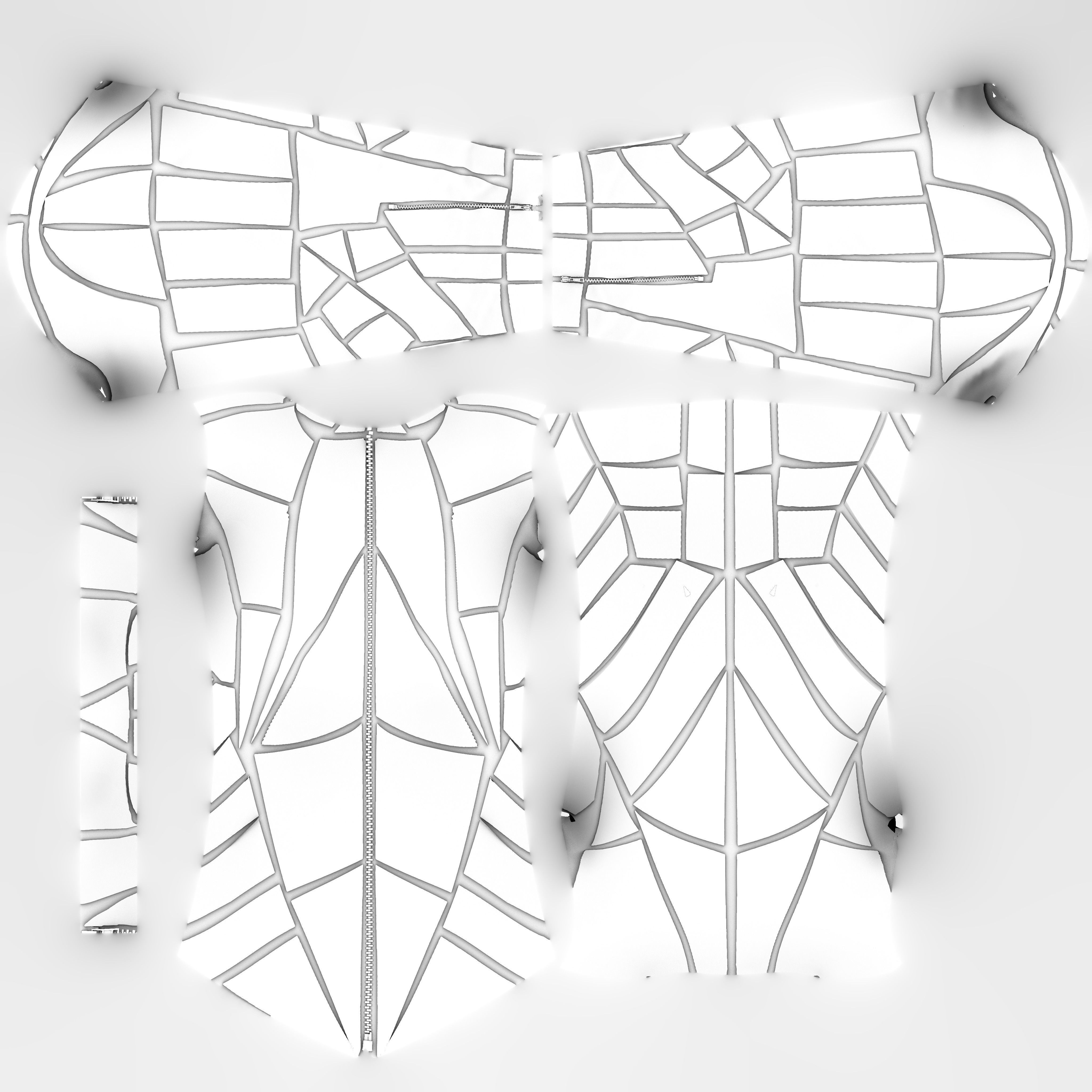 Geometric Patterns Futuristic Outfit Low-poly 3D model_18