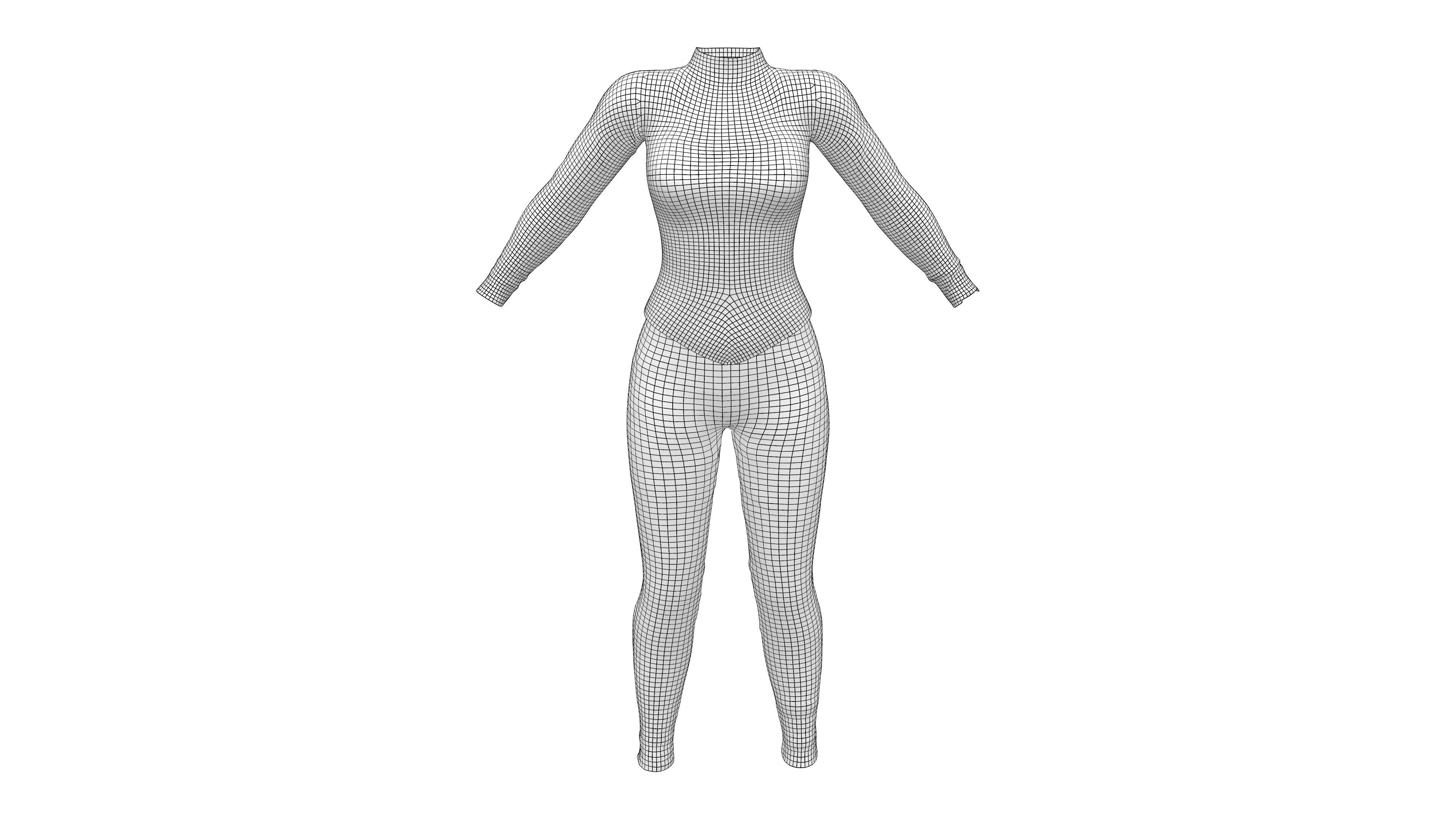 Geometric Patterns Futuristic Outfit Low-poly 3D model_9