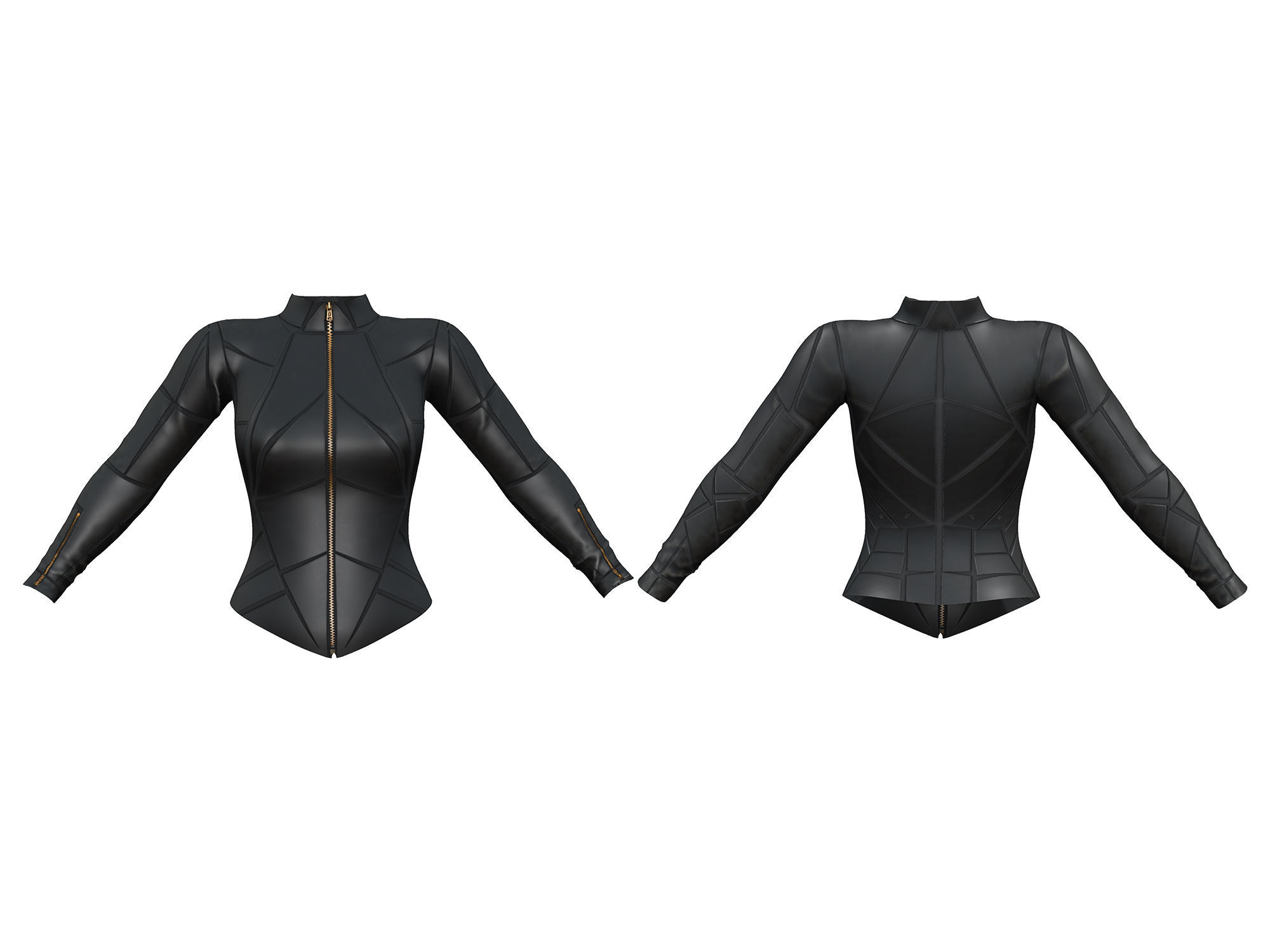 Geometric Patterns Futuristic Outfit Low-poly 3D model_3