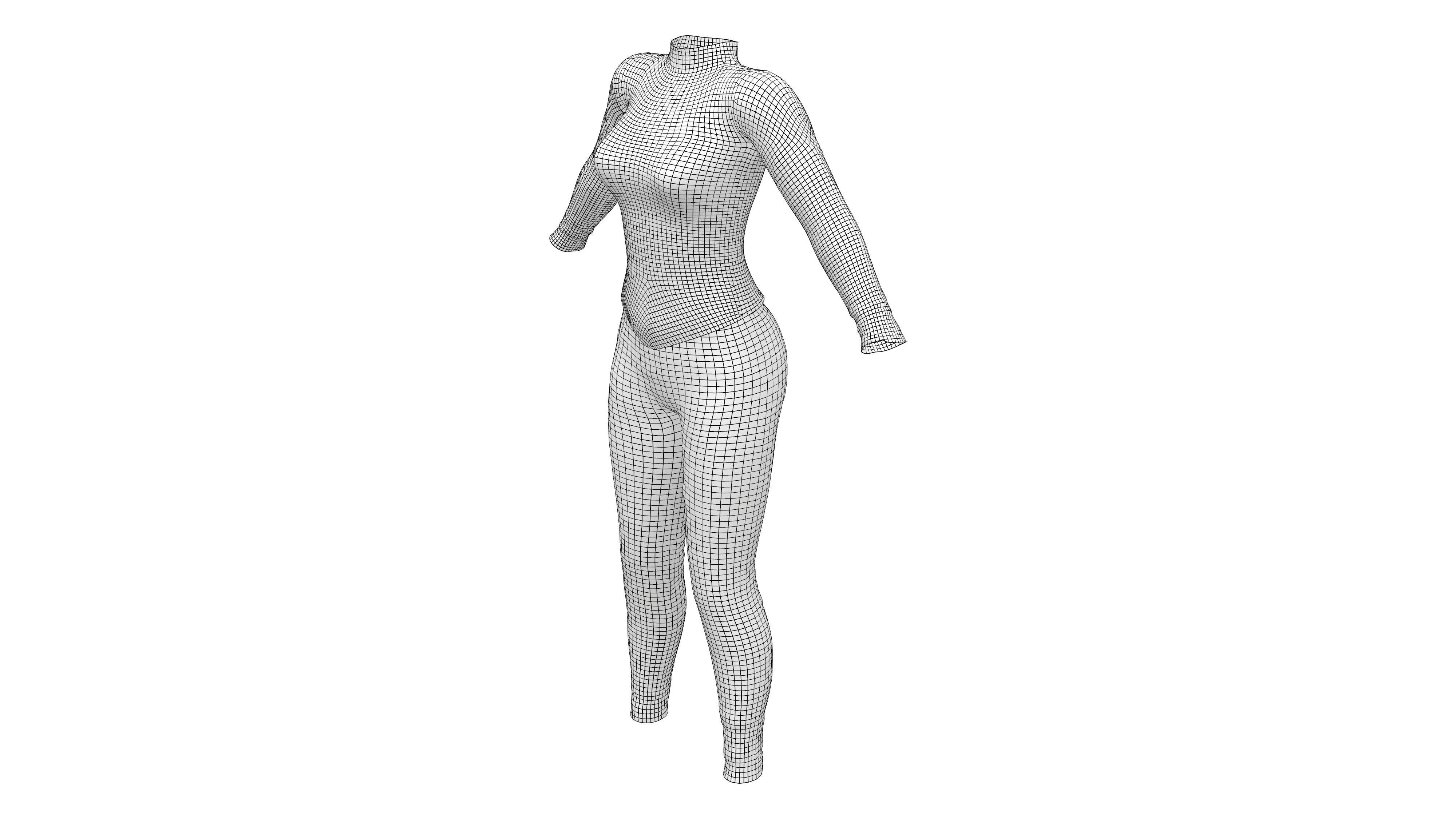 Geometric Patterns Futuristic Outfit Low-poly 3D model_10