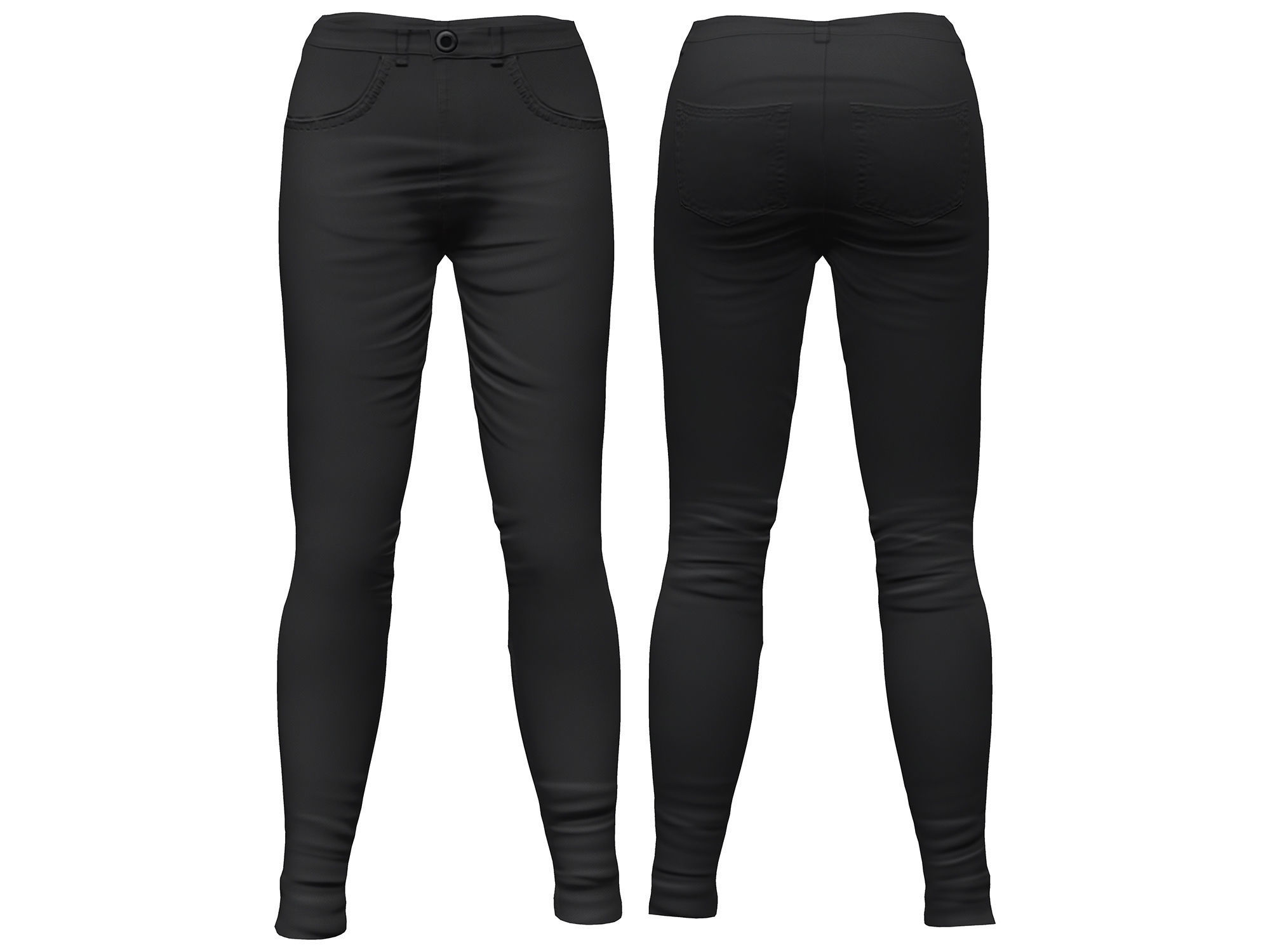 Geometric Patterns Futuristic Outfit Low-poly 3D model_4