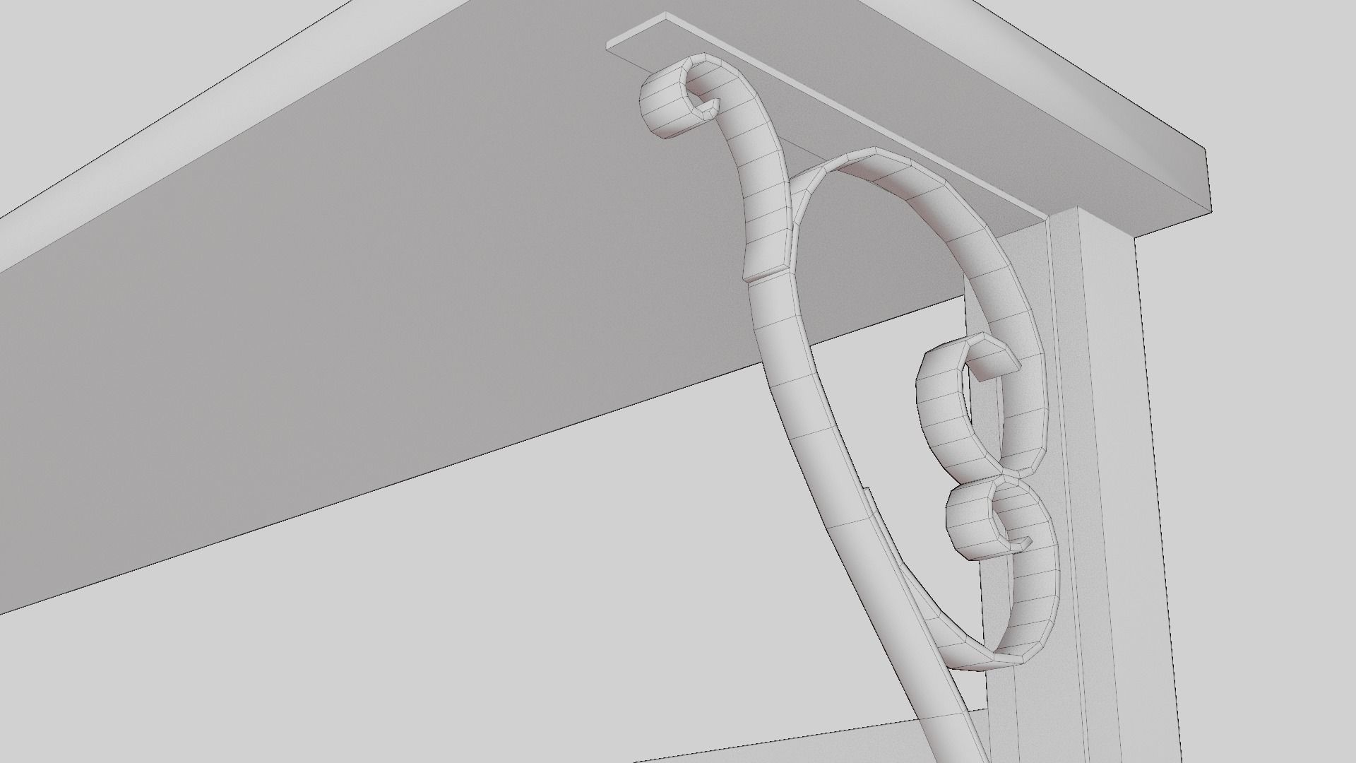 Old Coat Rack Shelf - game ready Low-poly 3D model_12