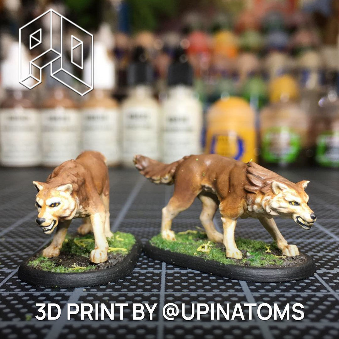Wolf Pack - 3 Models - 3D Printable Miniatures 3D print model_5