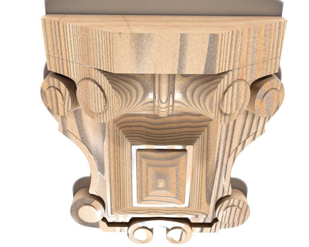 Cartouche-015 ornately carved wooden box 3D model_4