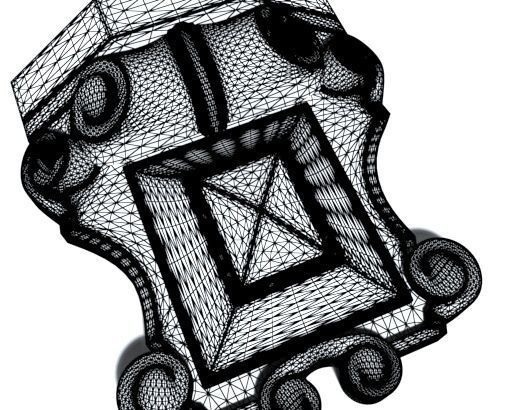 Cartouche-015 ornately carved wooden box 3D model_6