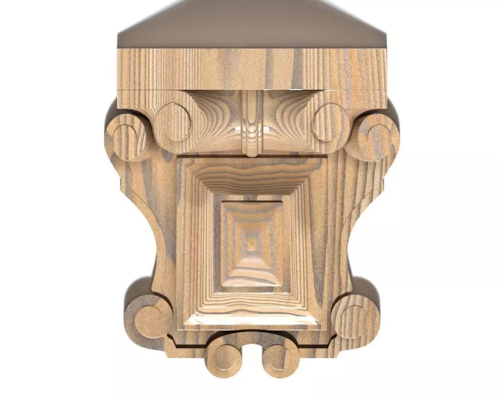 Cartouche-015 ornately carved wooden box 3D model_0