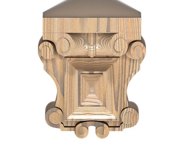 Cartouche-015 ornately carved wooden box 3D model
