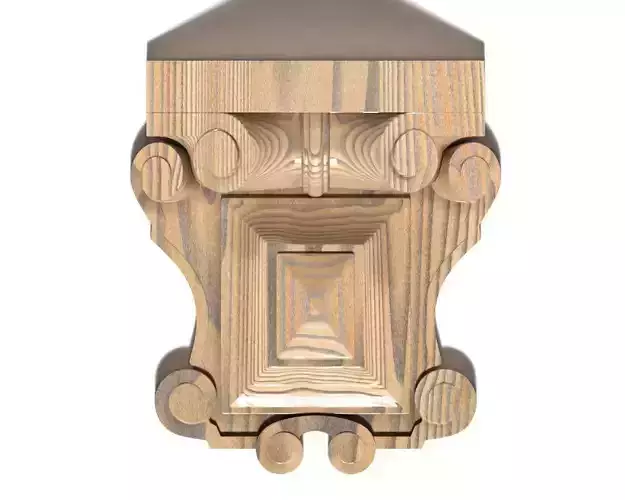 Cartouche-015 ornately carved wooden box 3D model