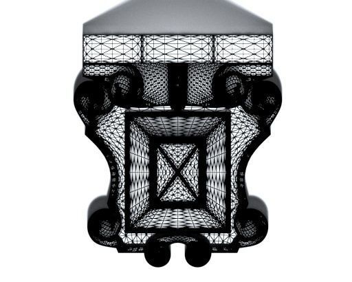 Cartouche-015 ornately carved wooden box 3D model_5