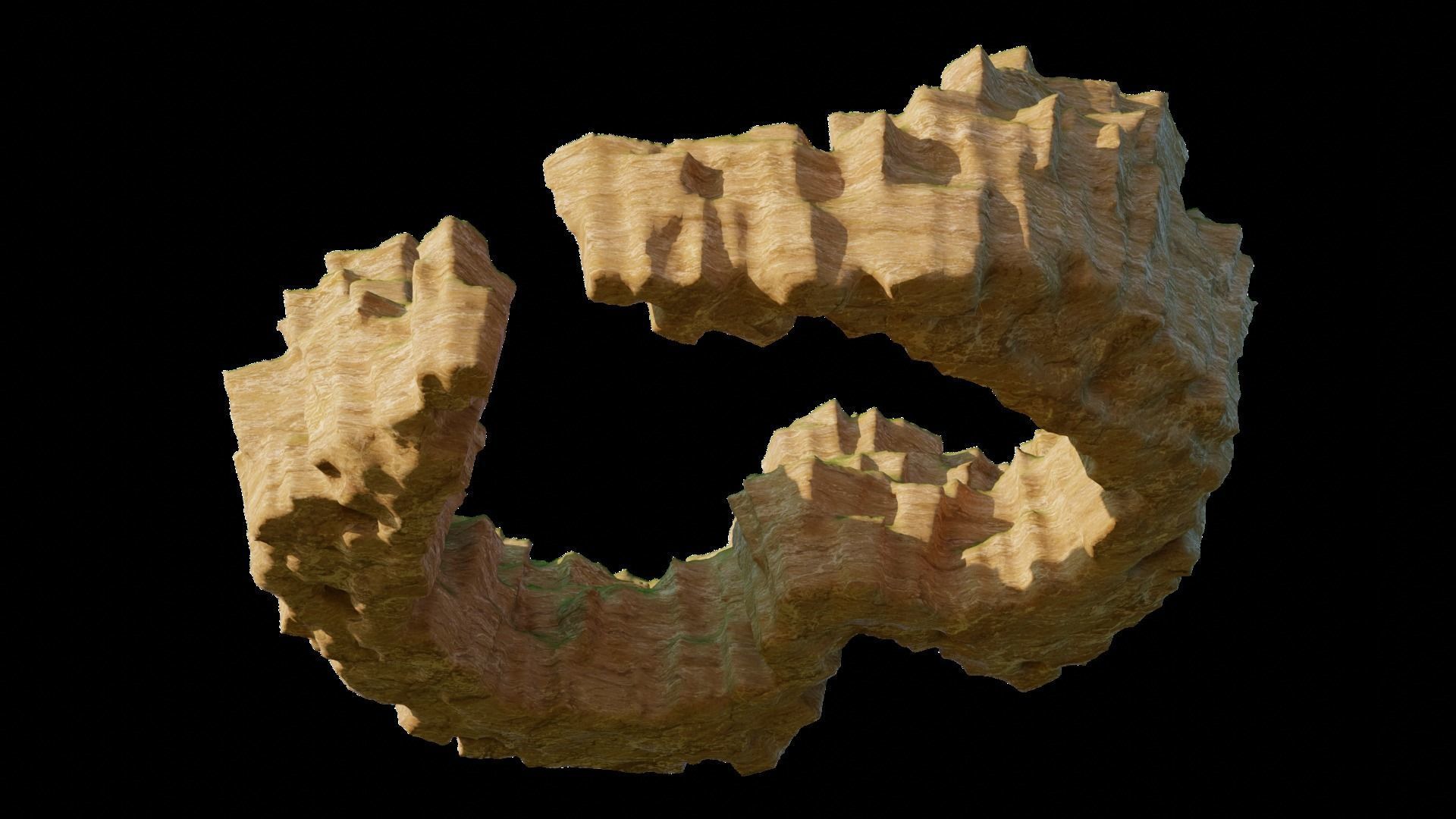 Love Hills heart shape terrain landscape and WET effect 3D model_2