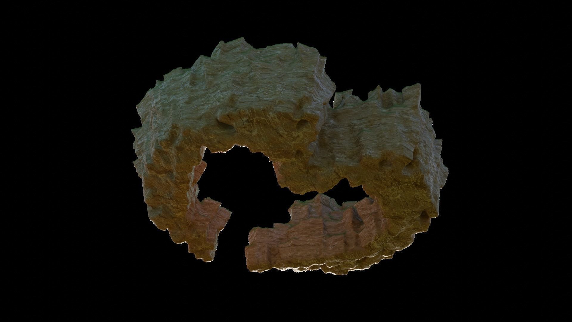 Love Hills heart shape terrain landscape and WET effect 3D model_11