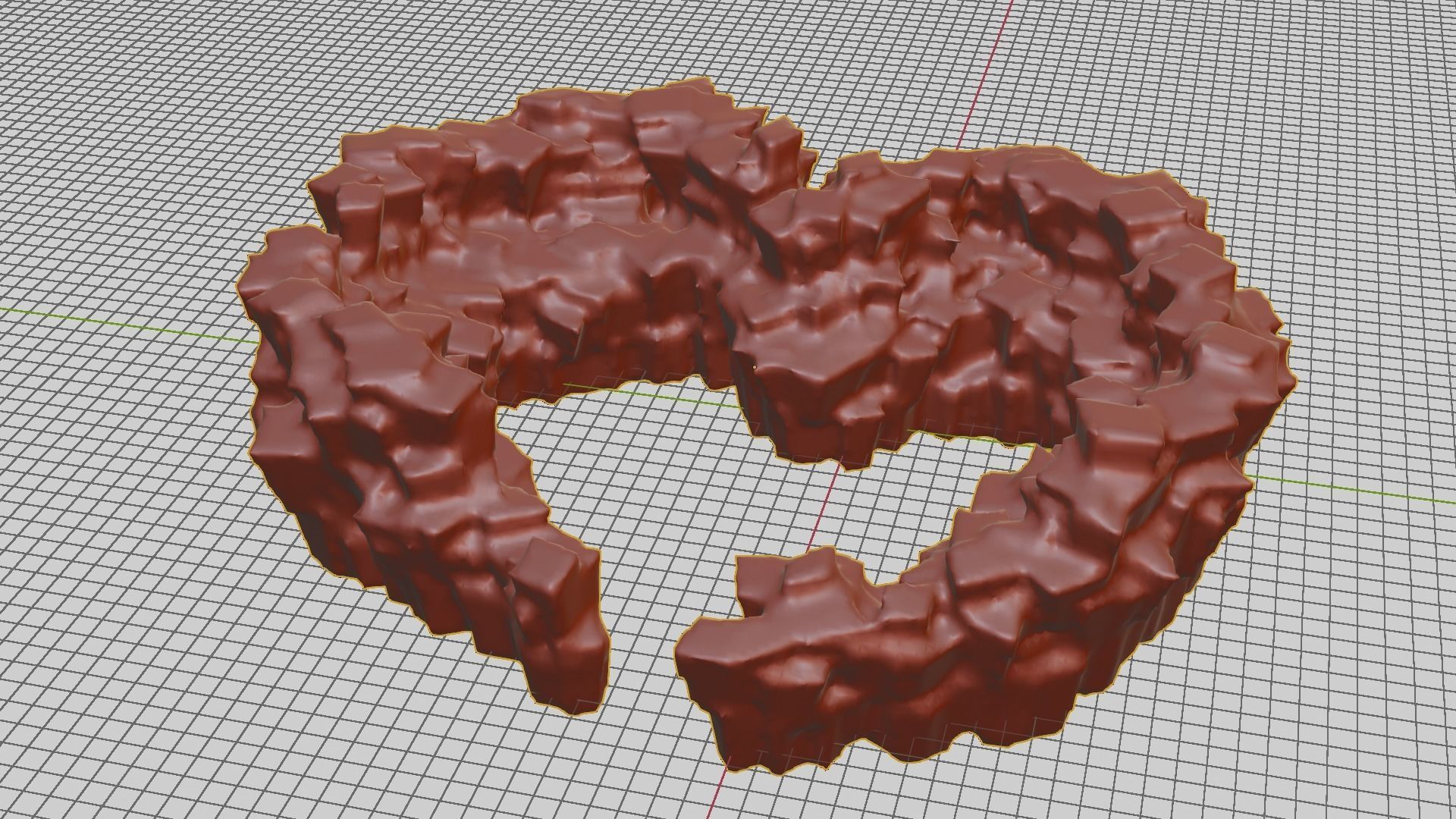 Love Hills heart shape terrain landscape and WET effect 3D model_14