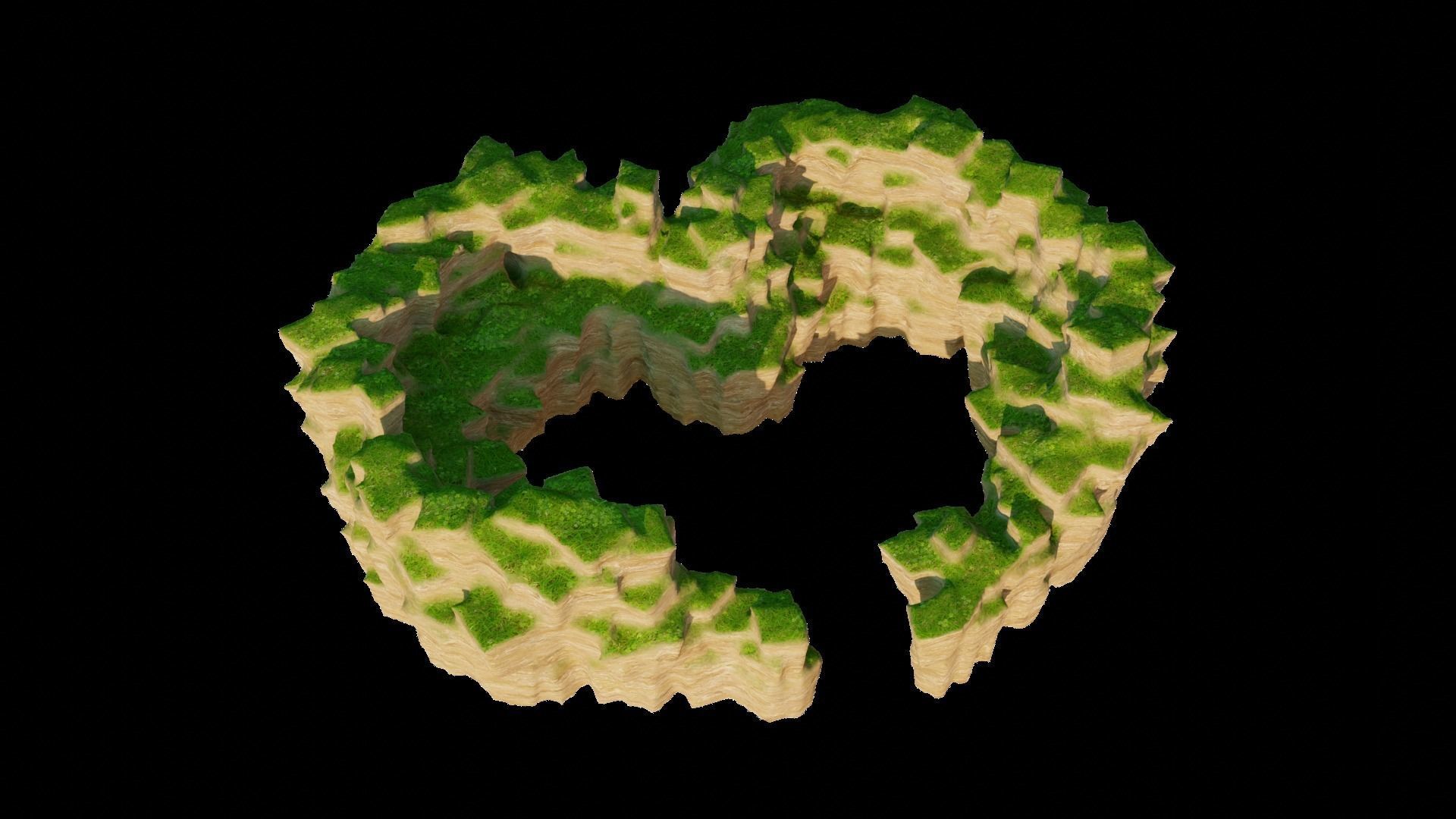 Love Hills heart shape terrain landscape and WET effect 3D model_9