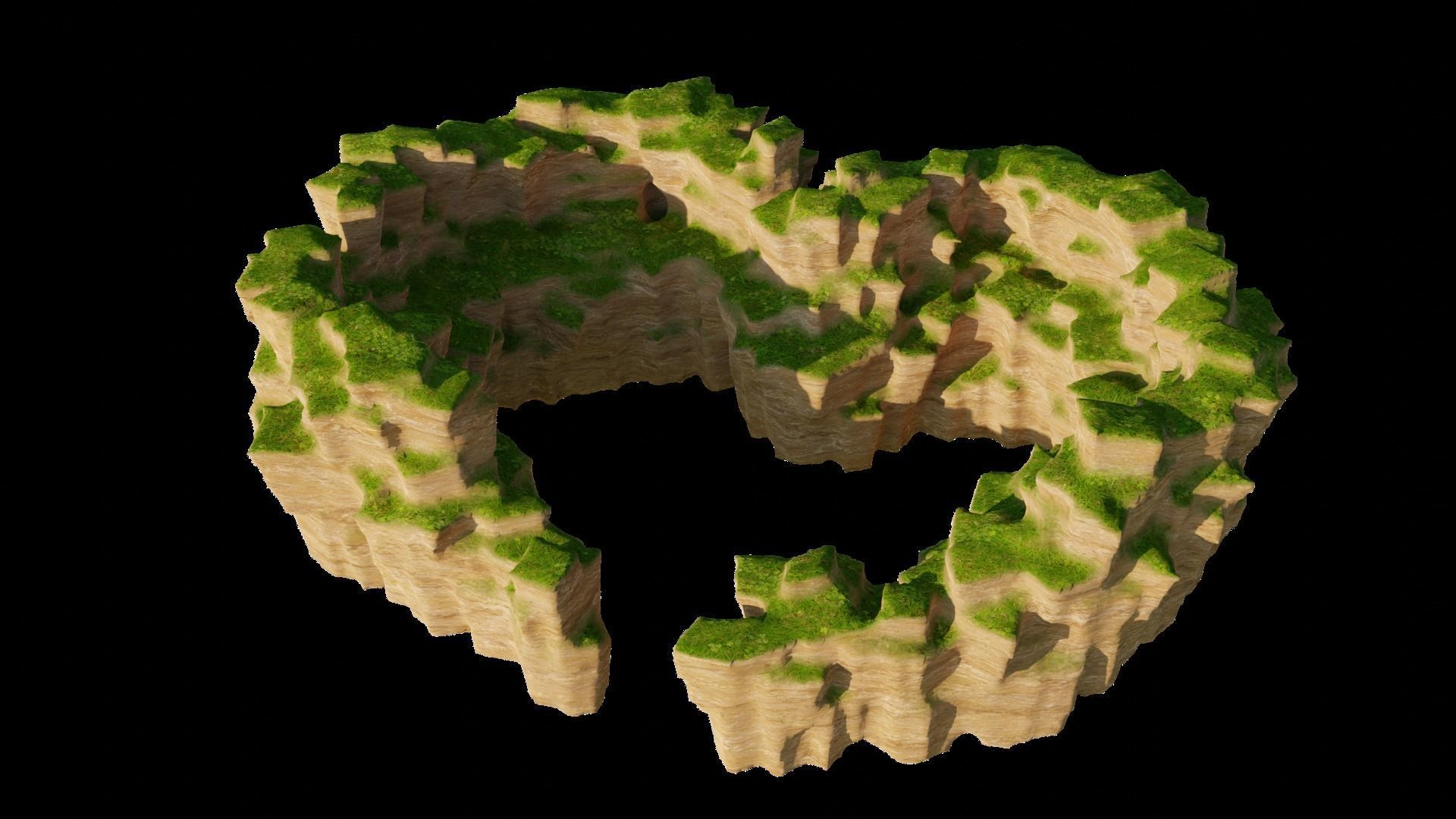 Love Hills heart shape terrain landscape and WET effect 3D model_5