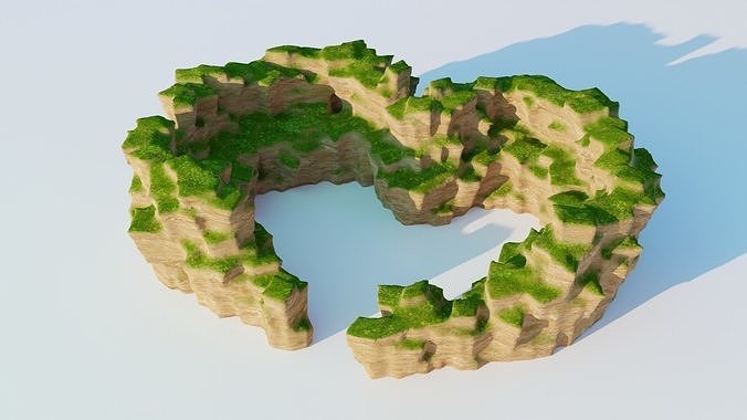 Love Hills heart shape terrain landscape and WET effect 3D model