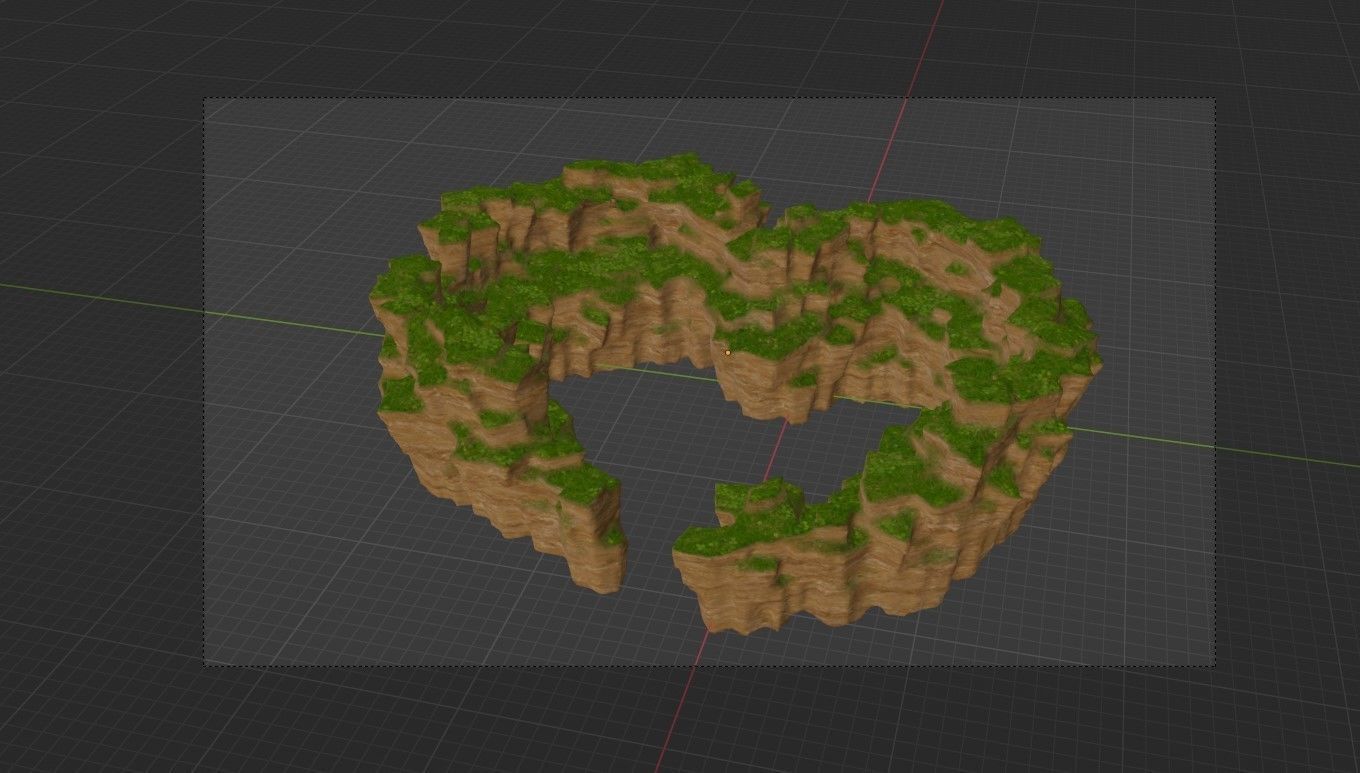 Love Hills heart shape terrain landscape and WET effect 3D model_12