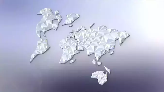 World map low poly