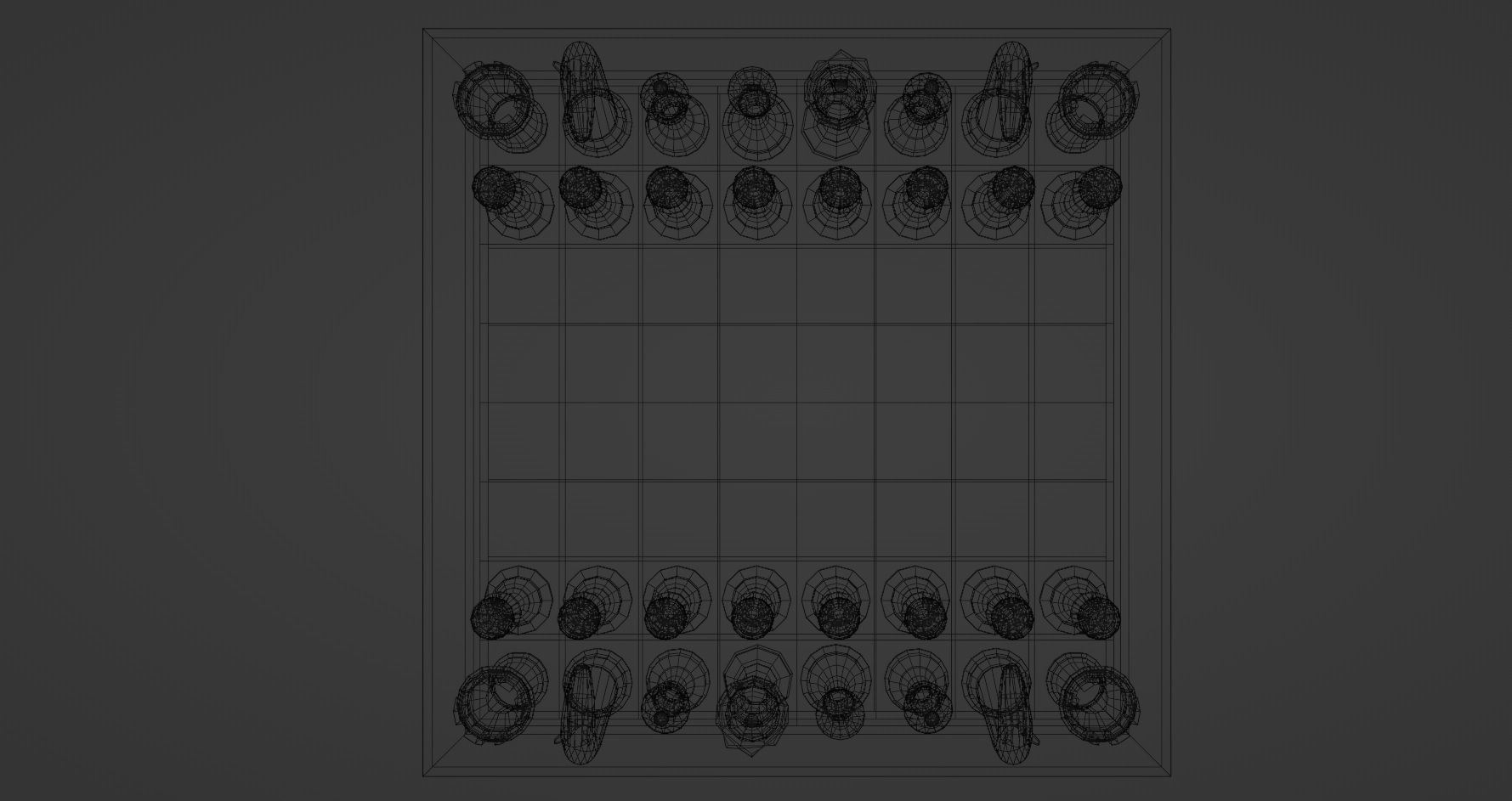 Chess Set board with pieces Low-poly 3D model_4