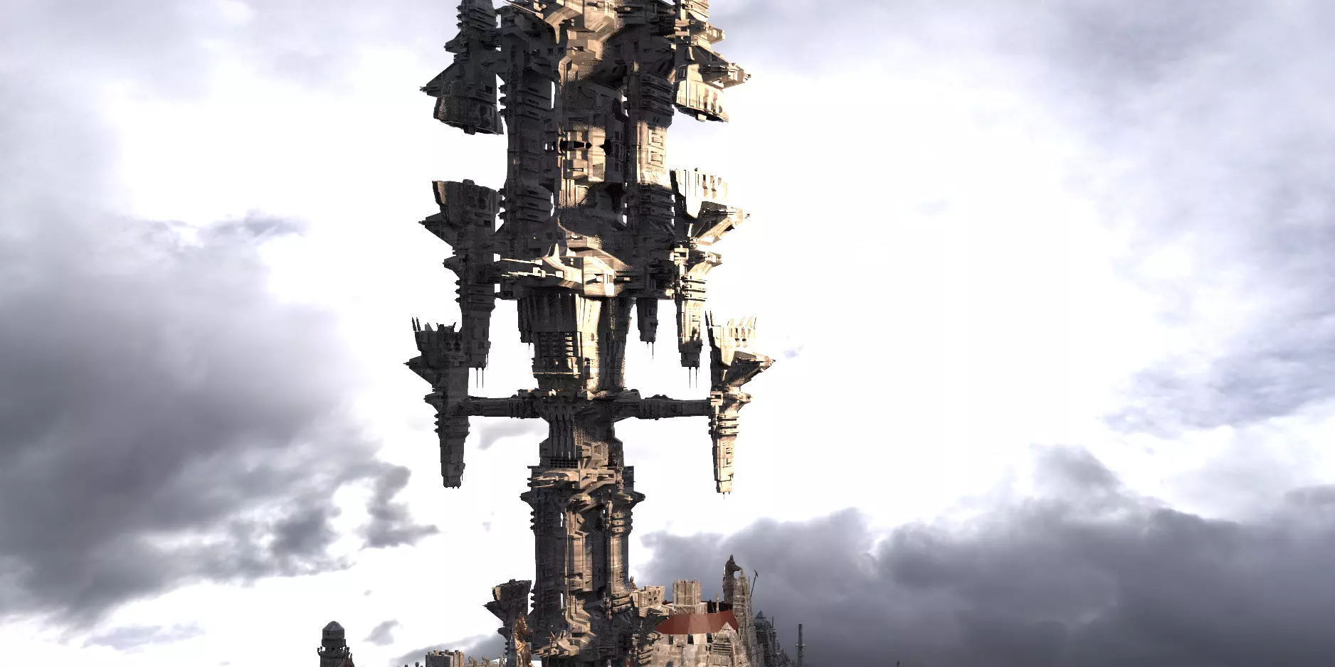 Ancient Aztec pyramid ship 2 3D model_0