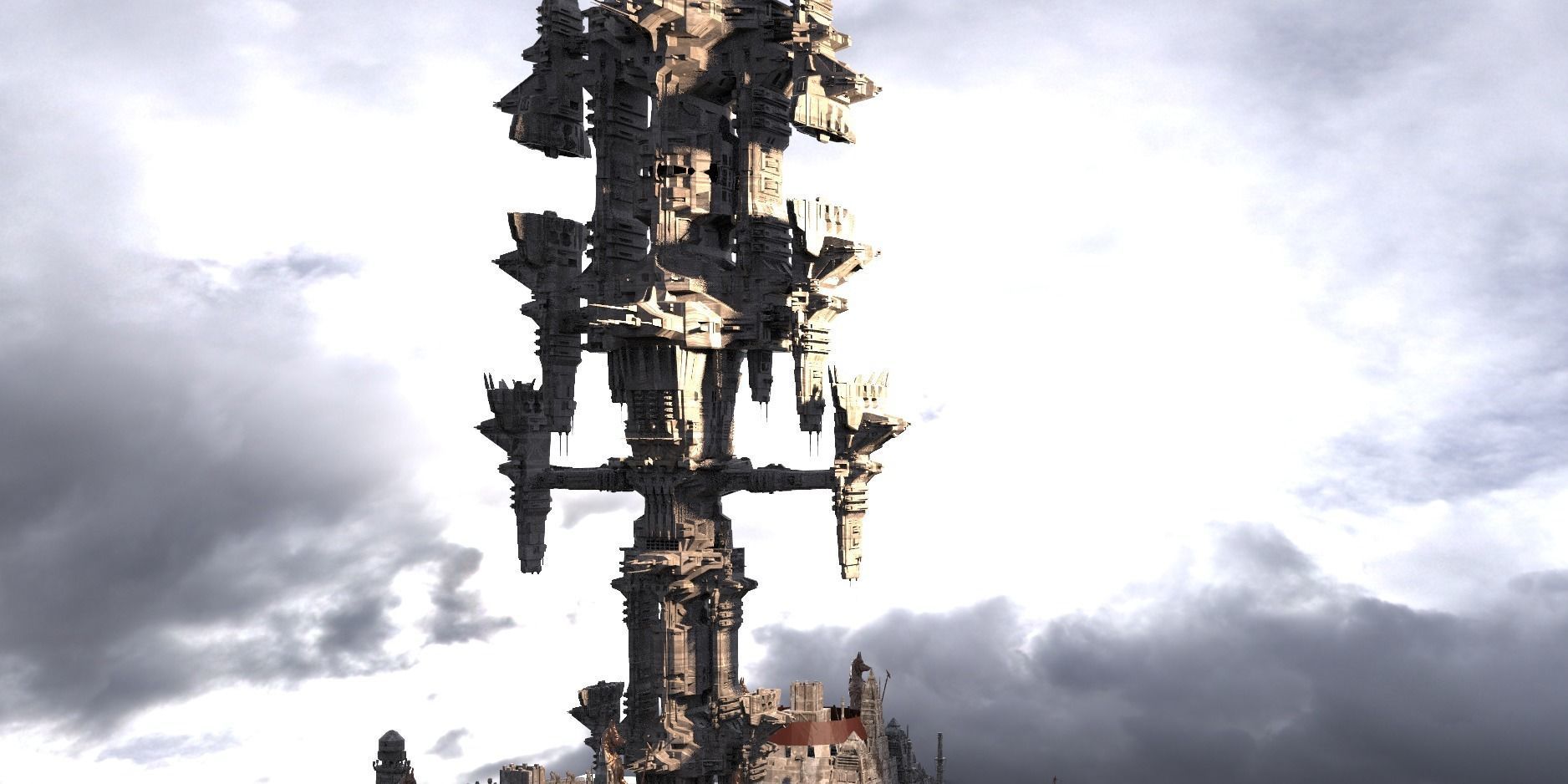 Ancient Aztec pyramid ship 2 3D model_1