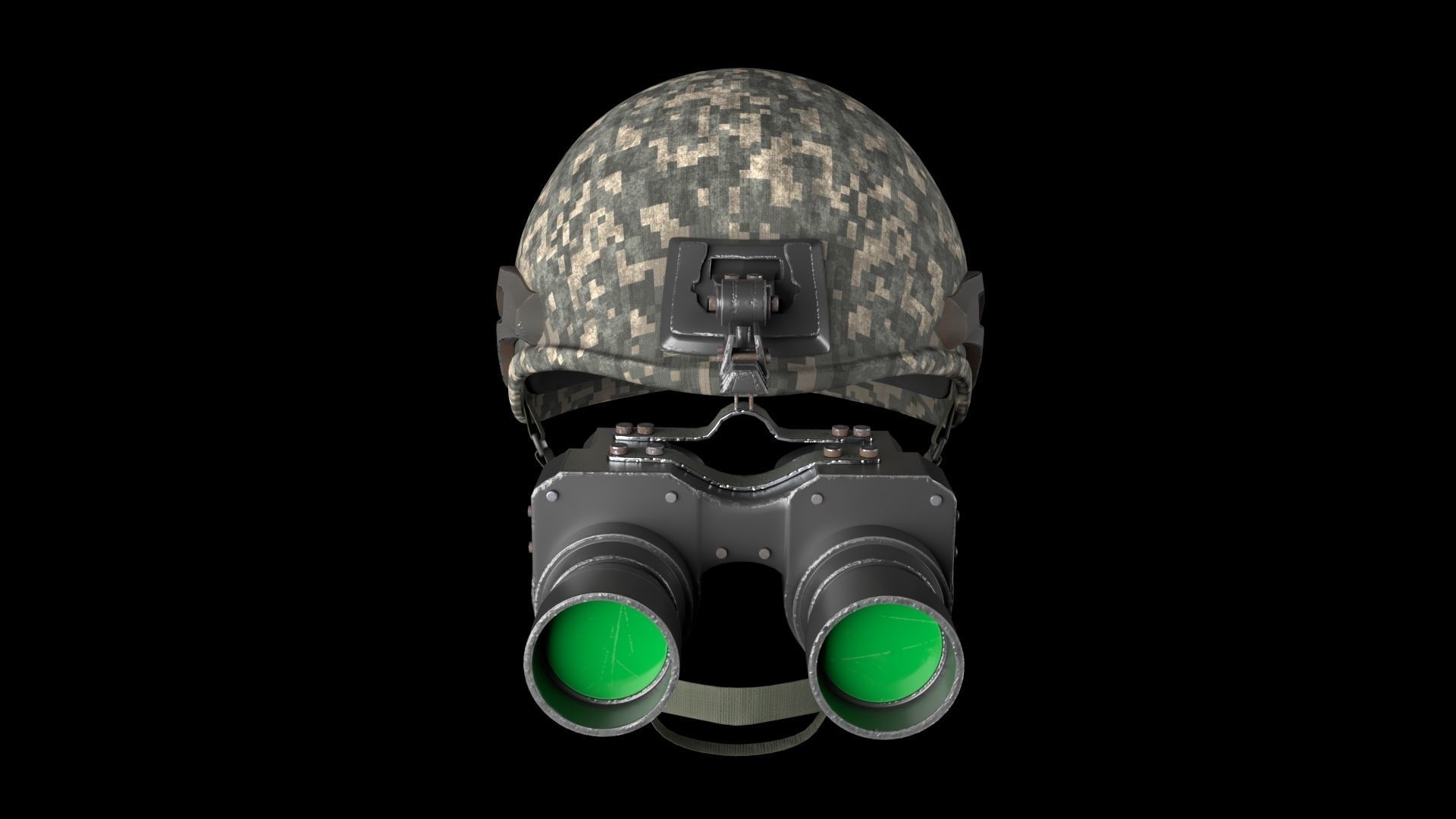 Military helmet with night vision  Goggle device  3D model_9