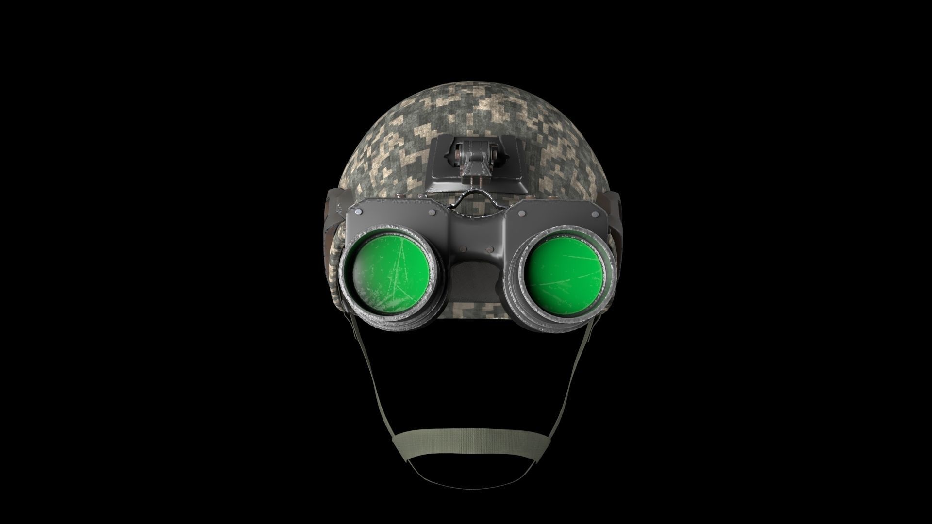 Military helmet with night vision  Goggle device  3D model_10