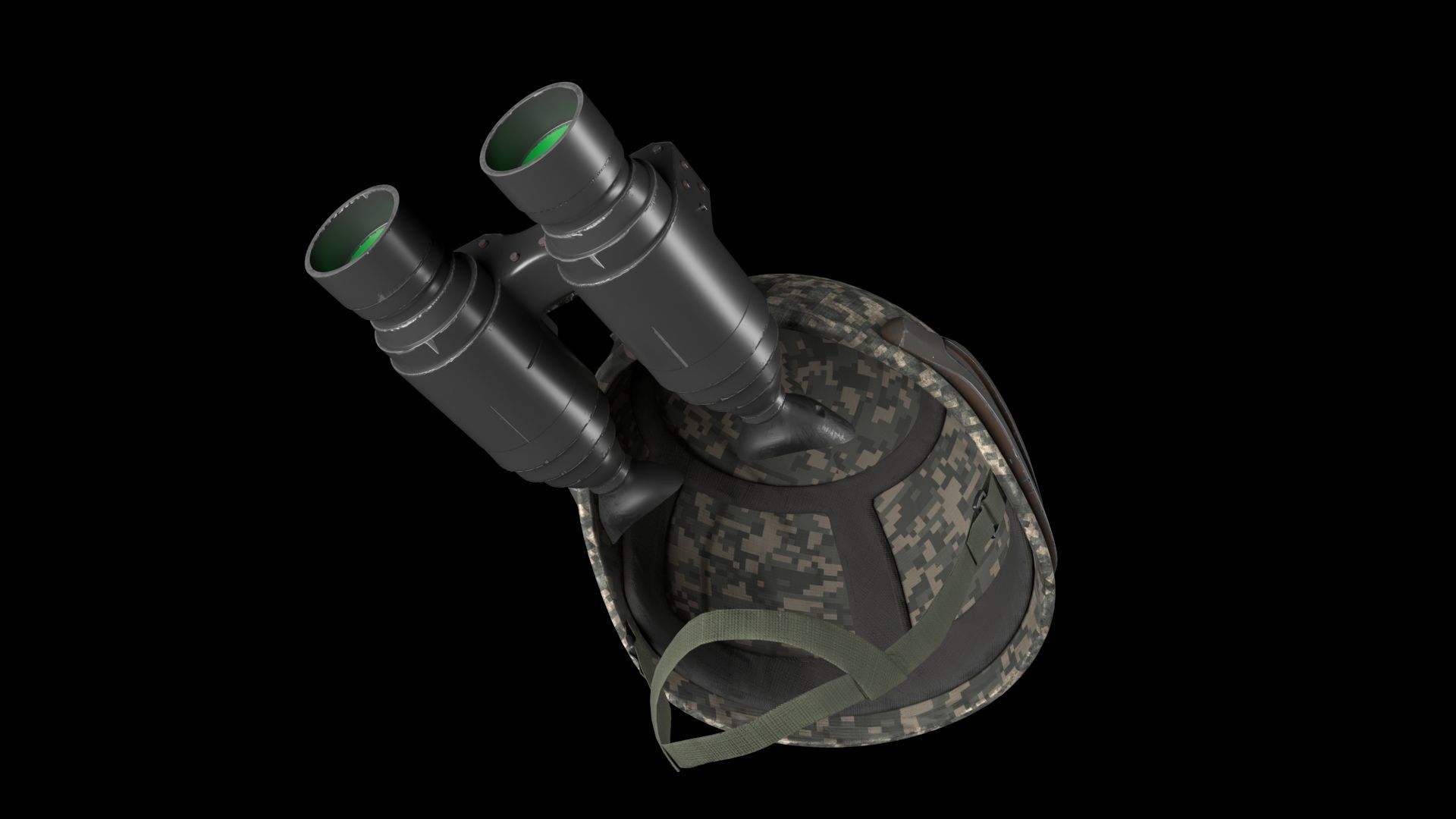 Military helmet with night vision  Goggle device  3D model_12