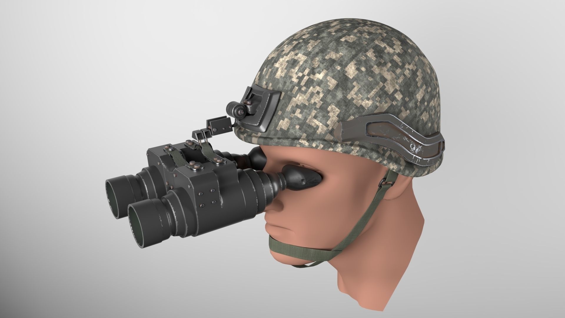 Military helmet with night vision  Goggle device  3D model_8