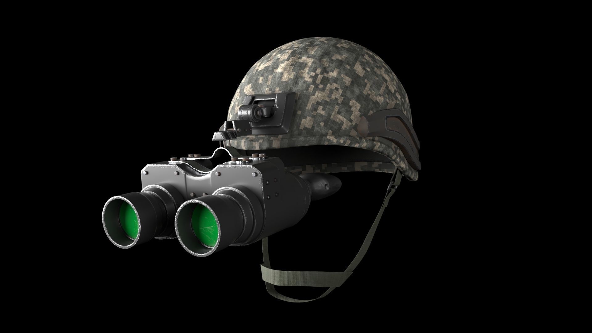 Military helmet with night vision  Goggle device  3D model_5