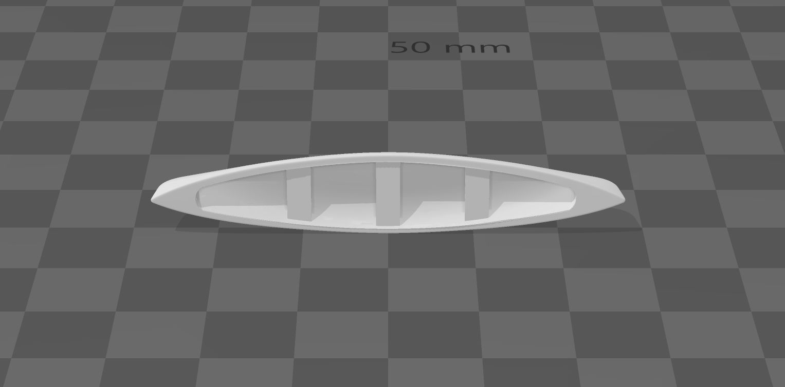 wooden canoe h0 1-87 3D print model_1