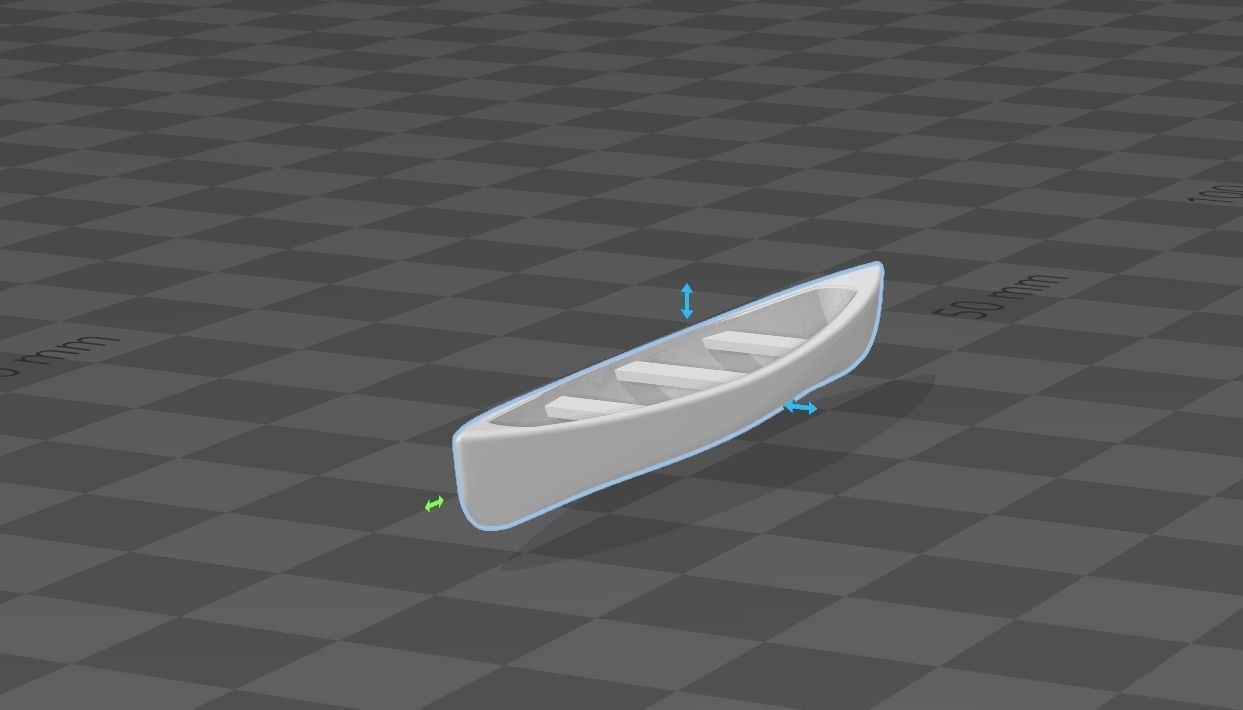 wooden canoe h0 1-87 3D print model_3