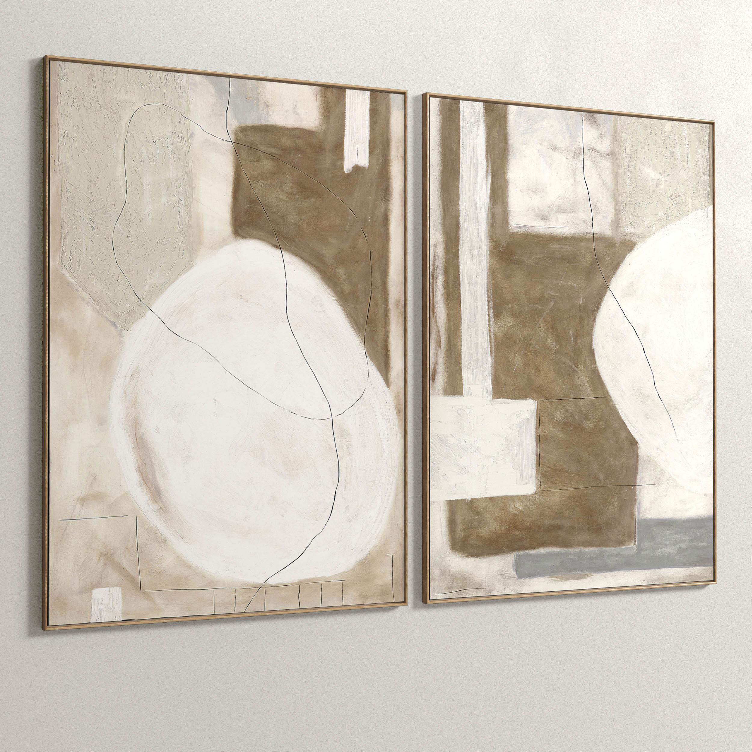 Plaster Two Photo Frame 58 Low-poly 3D model_3