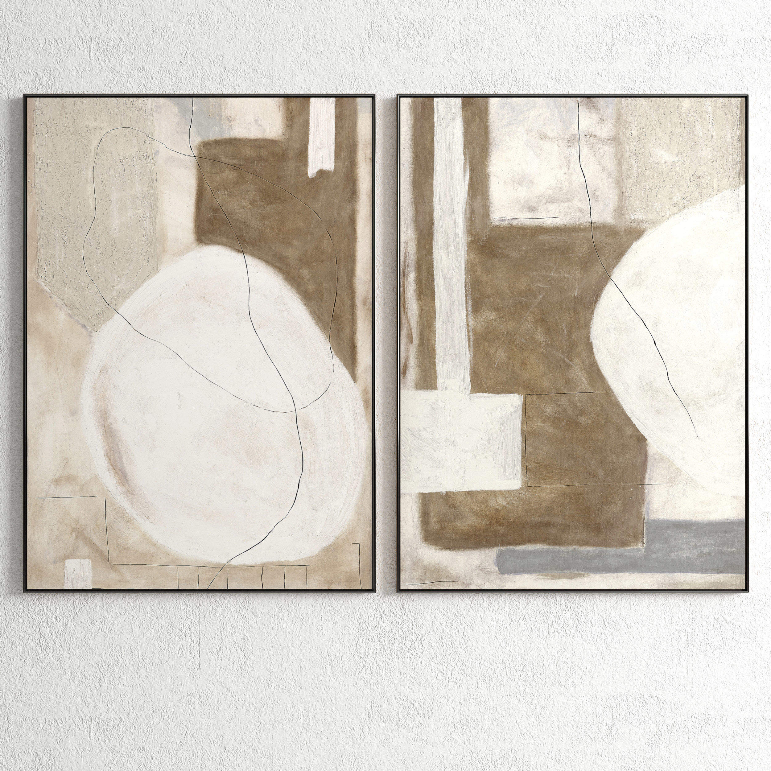 Plaster Two Photo Frame 58 Low-poly 3D model_1