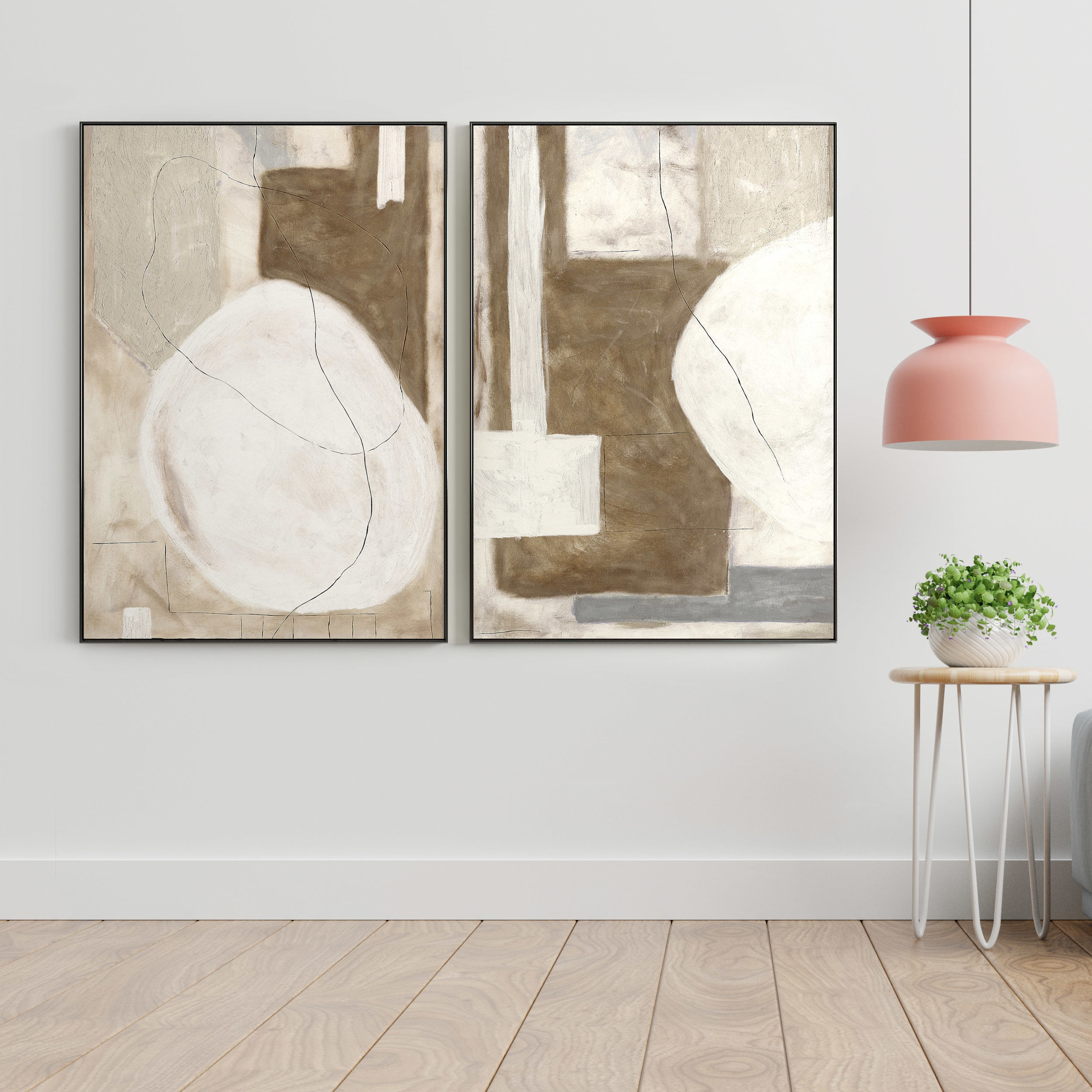 Plaster Two Photo Frame 58 Low-poly 3D model_2