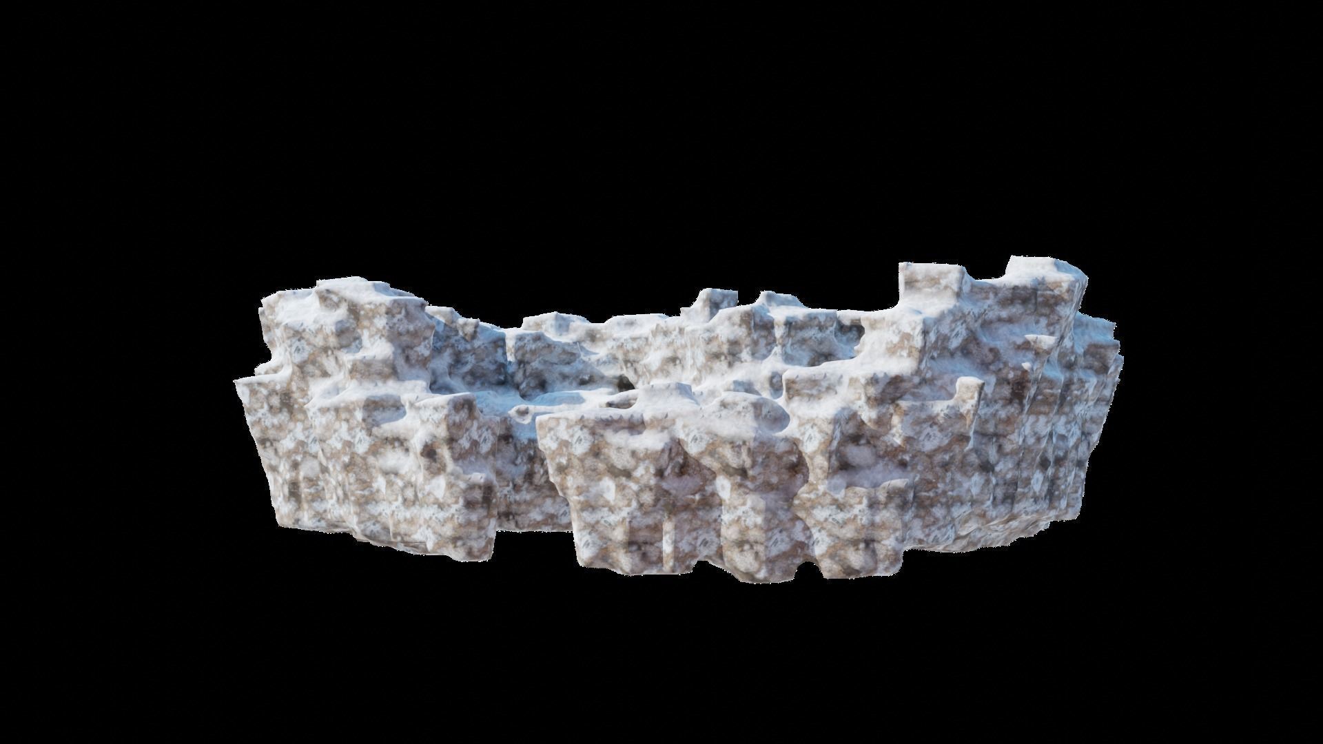 Love Hills heart shape terrain landscape with snow and ice 3D model_4