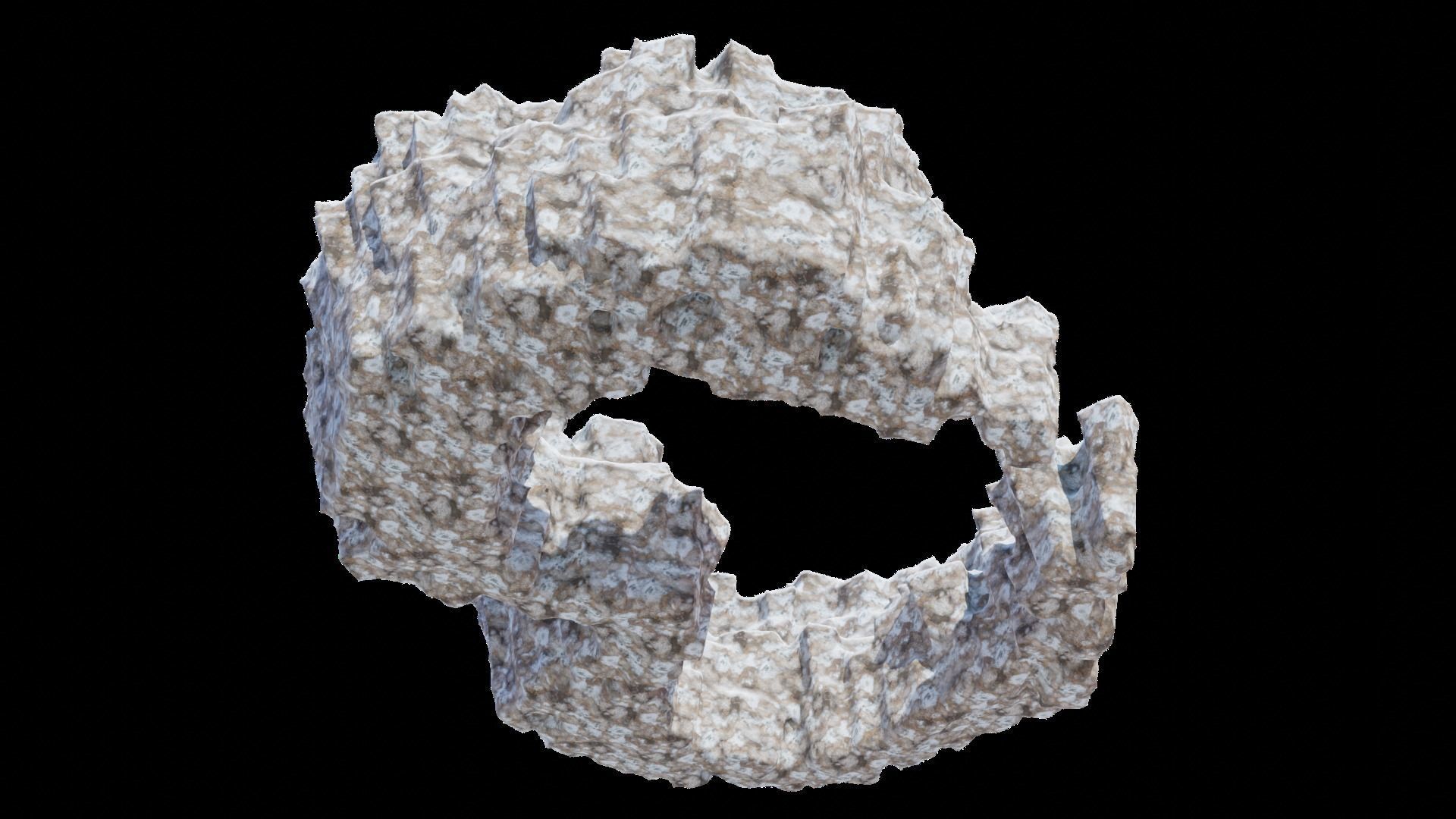 Love Hills heart shape terrain landscape with snow and ice 3D model_3