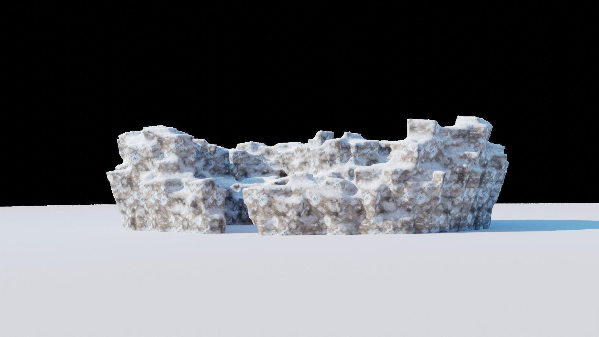 Love Hills heart shape terrain landscape with snow and ice 3D model_1
