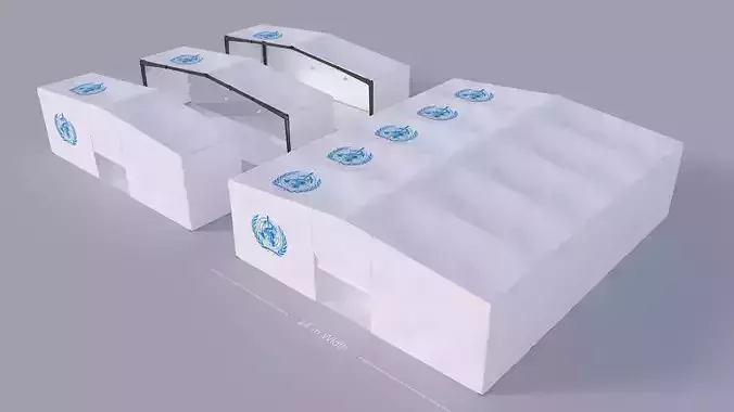  medical tent - 24m X adjustable length - 3D model
