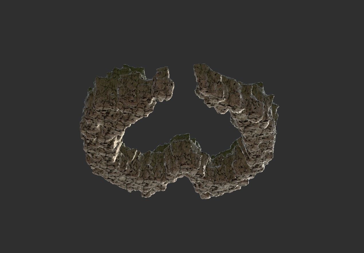 8k Love Hills heart shape terrain landscape 3D model_9