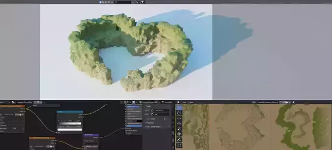 8k Love Hills heart shape terrain landscape 3D model