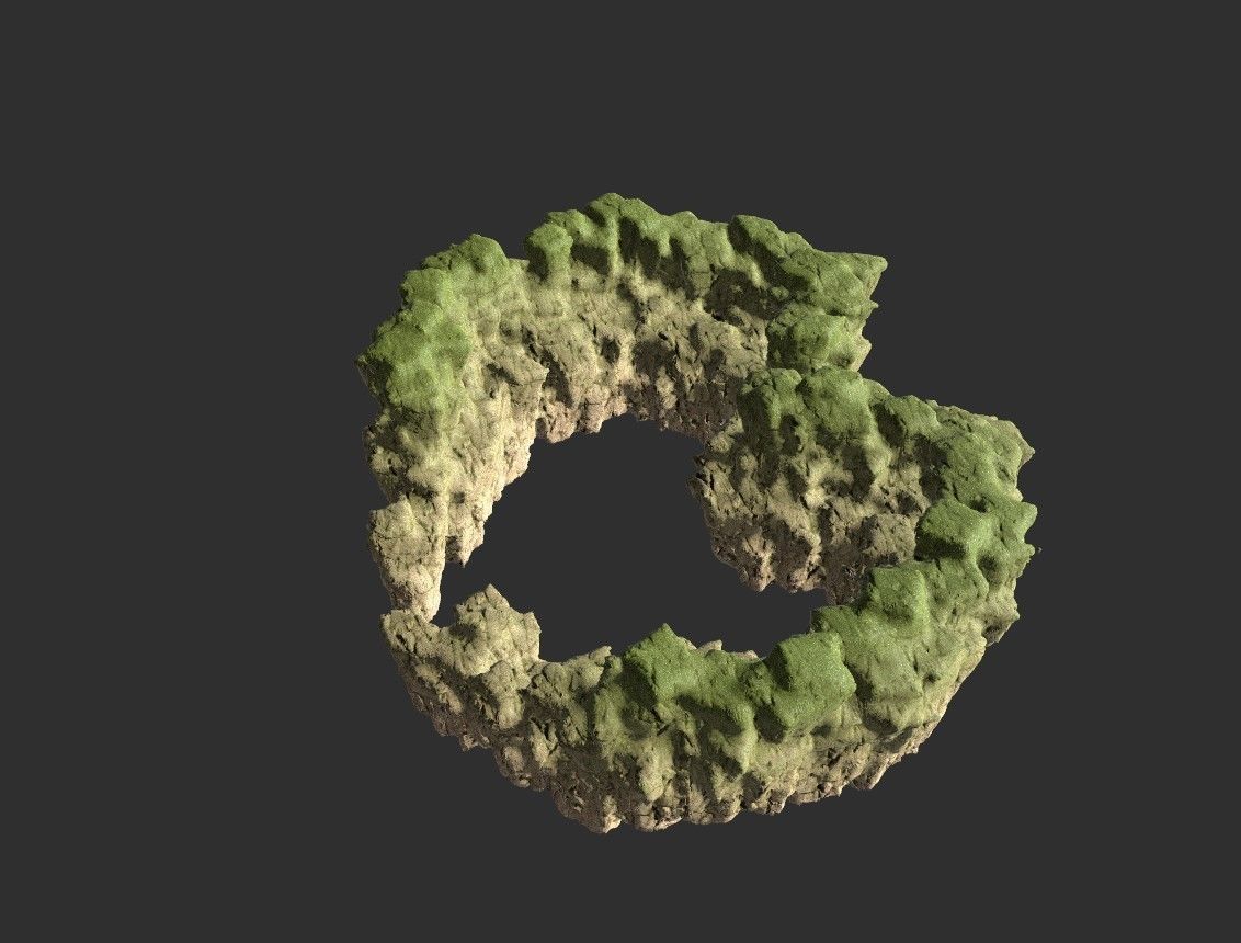 8k Love Hills heart shape terrain landscape 3D model_1