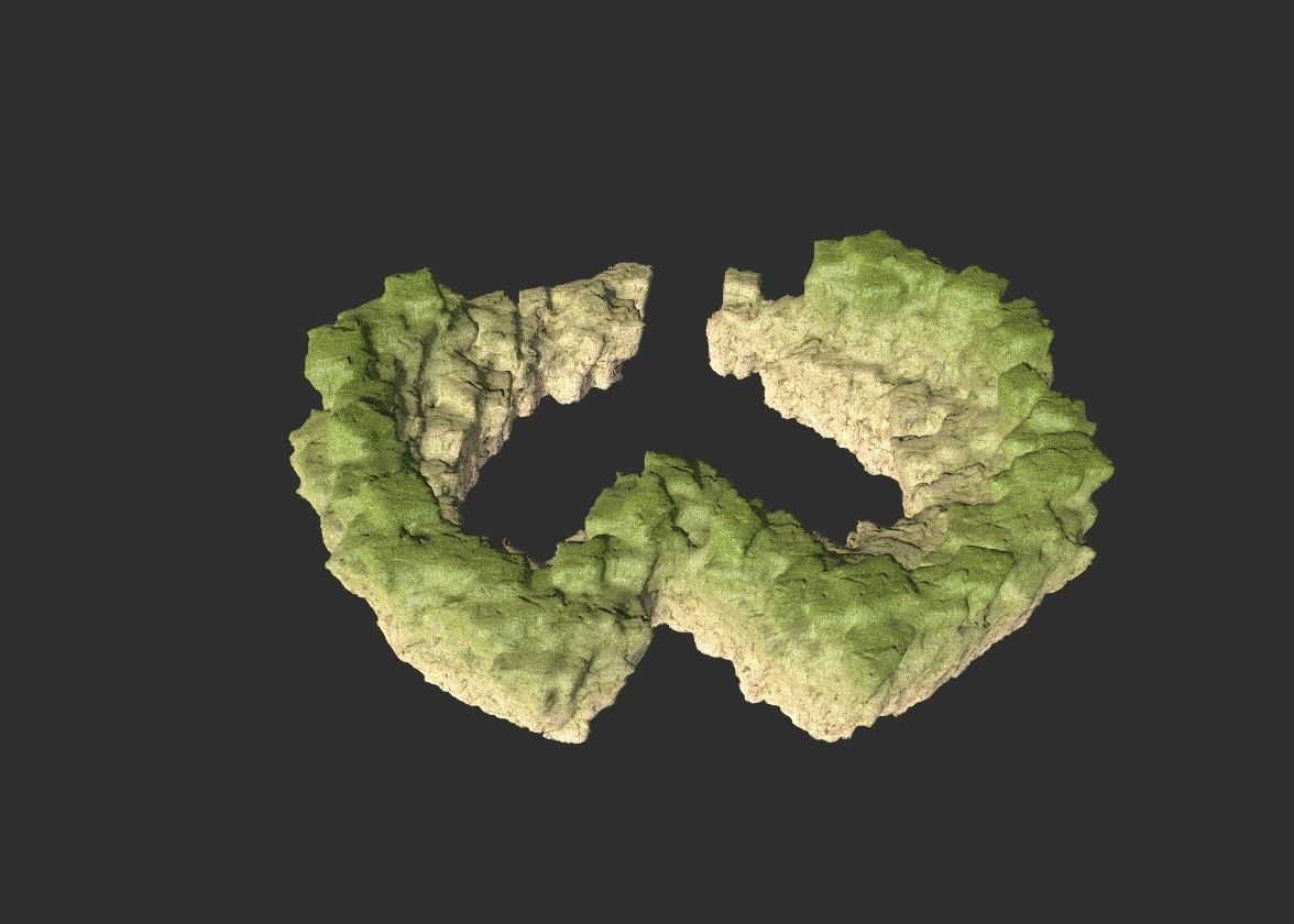 8k Love Hills heart shape terrain landscape 3D model_8