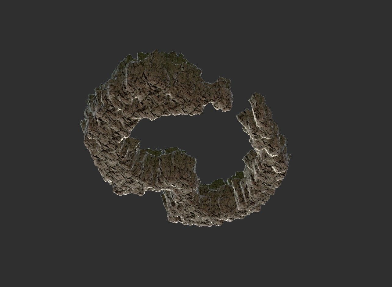 8k Love Hills heart shape terrain landscape 3D model_7